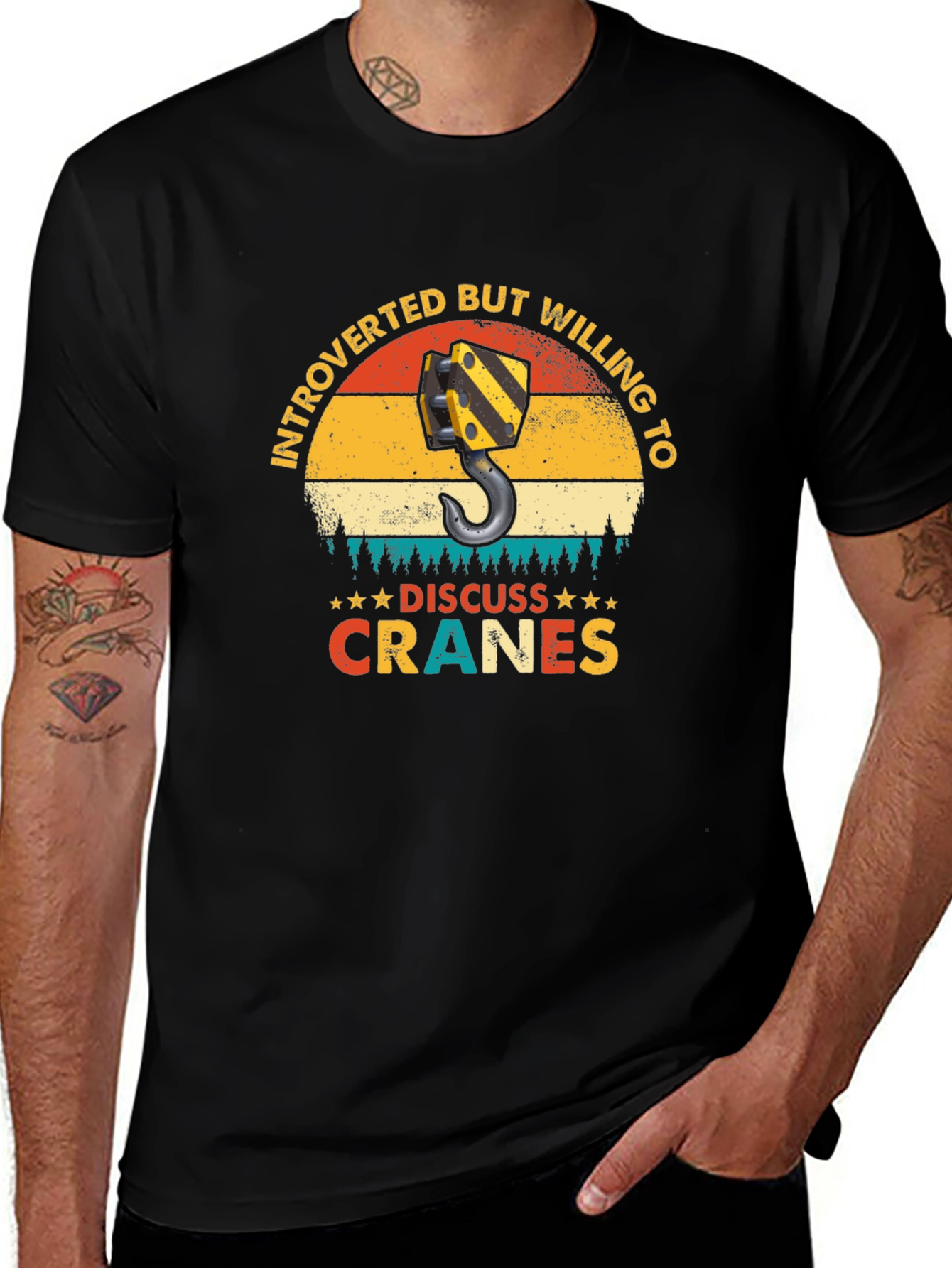 Introverted Crane Operator T-Shirt - Discuss Cranes!