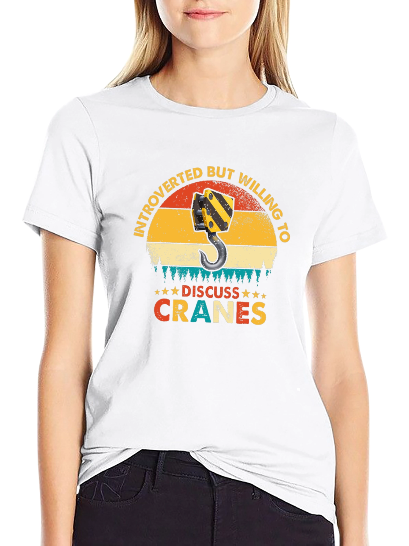 Introverted Crane Operator T-Shirt - Discuss Cranes!