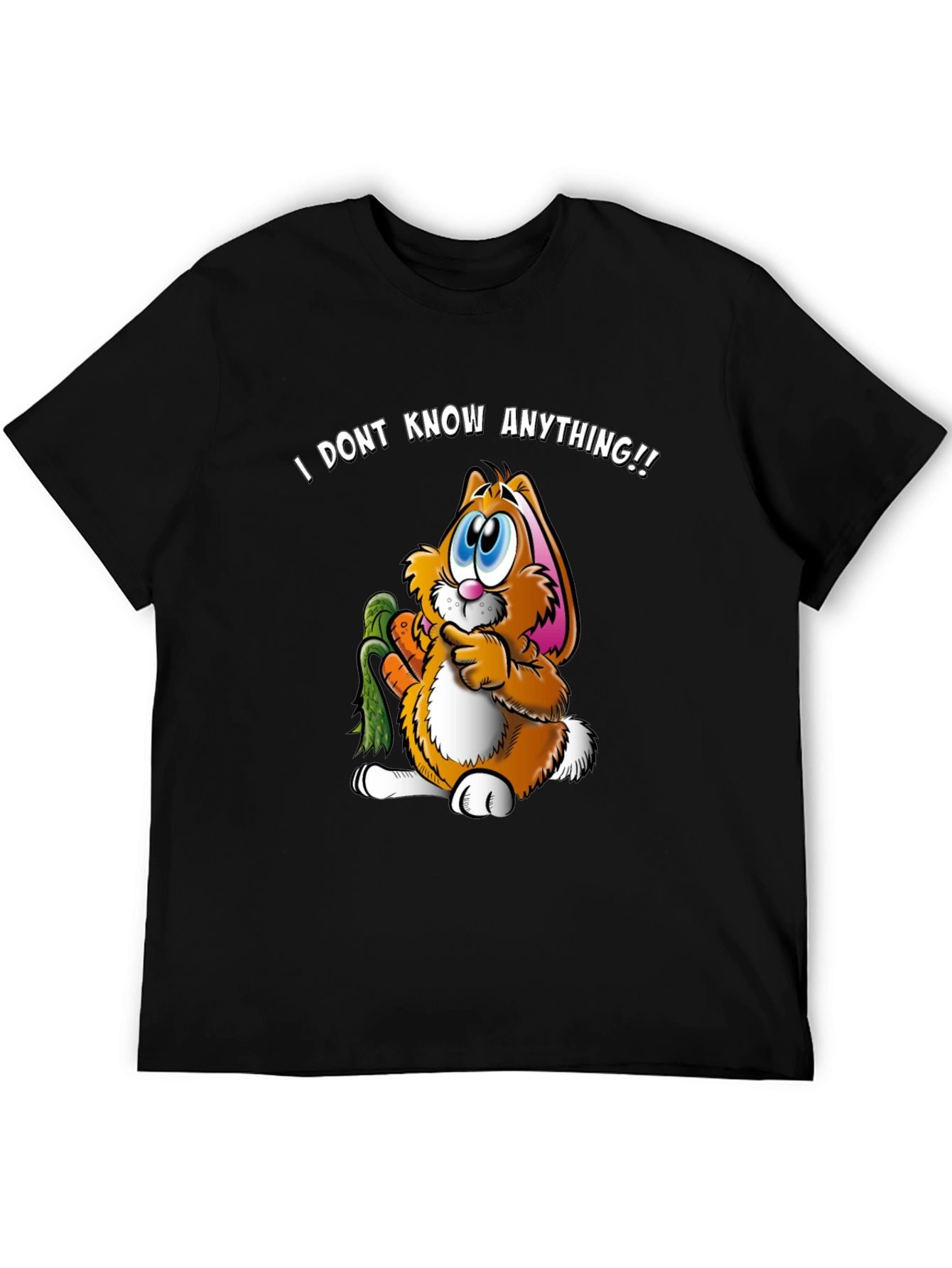 Funny Bunny T-Shirt - I Dont Know Anything!! Tee