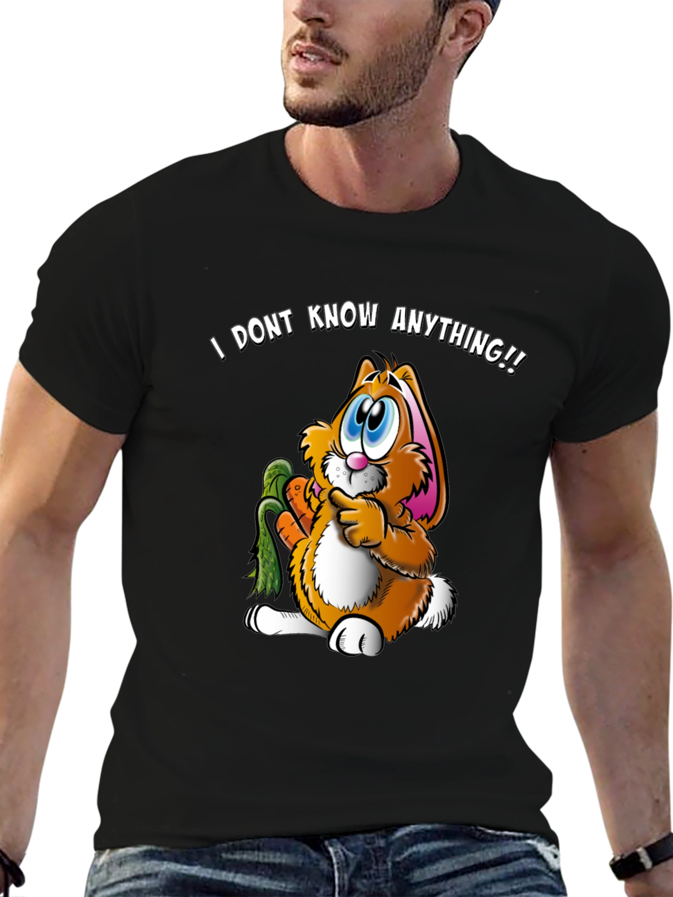 Funny Bunny T-Shirt - I Dont Know Anything!! Tee