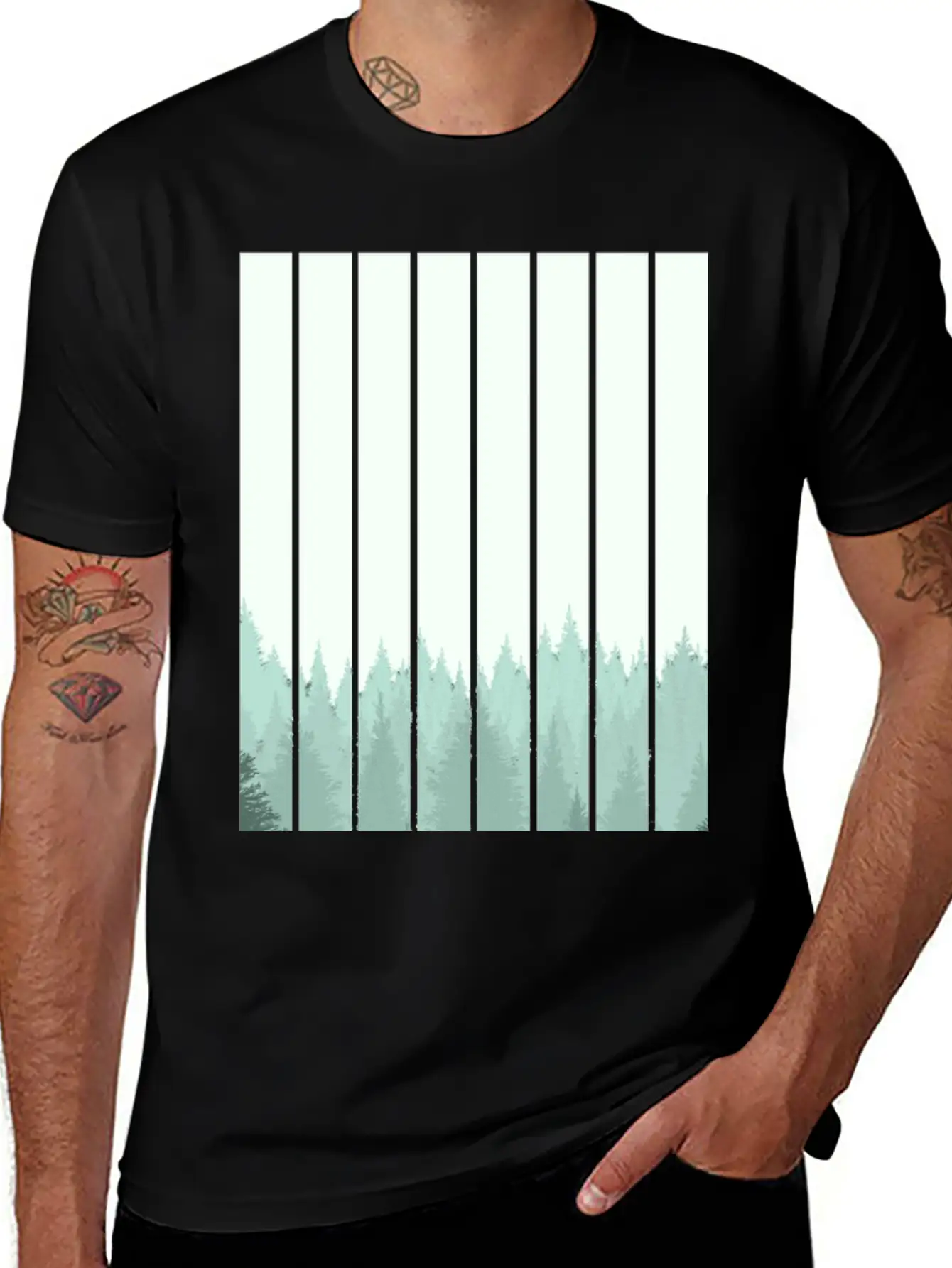 Forest Illustration Artwork Unisex Casual T-Shirt – Clean Design For Daily Comfort