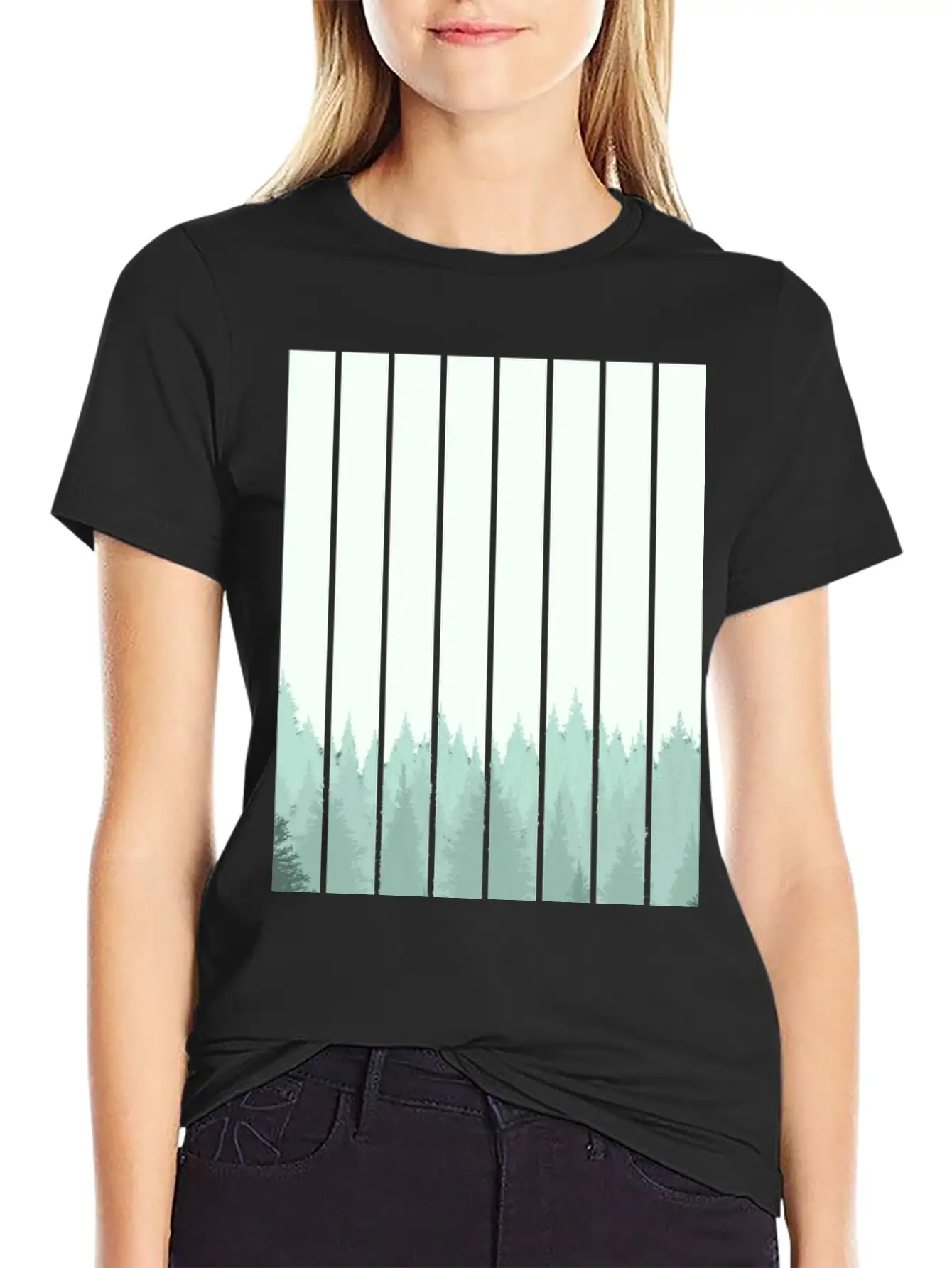 Forest Illustration Artwork Unisex Casual T-Shirt – Clean Design For Daily Comfort