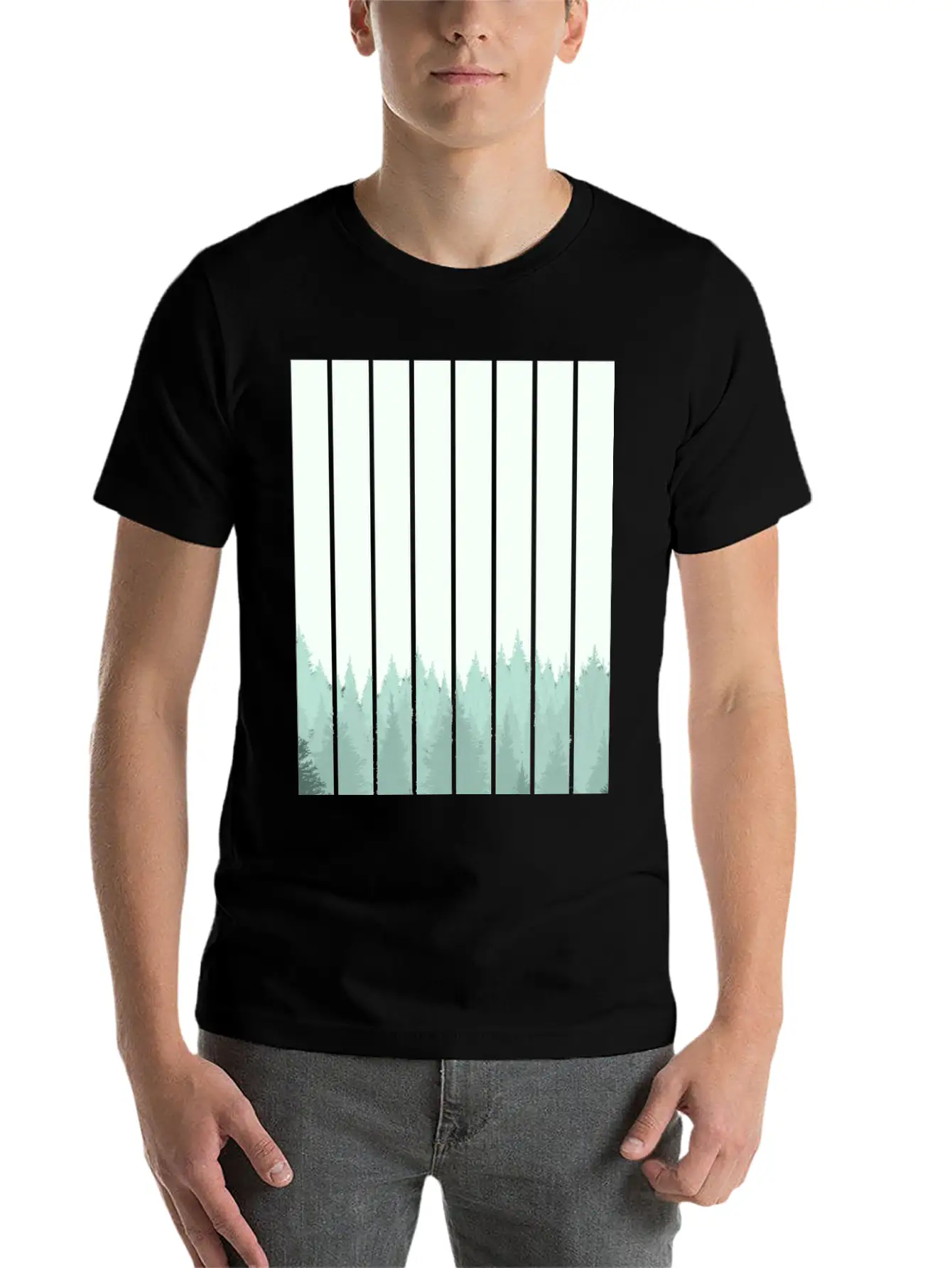 Forest Illustration Artwork Unisex Casual T-Shirt – Clean Design For Daily Comfort