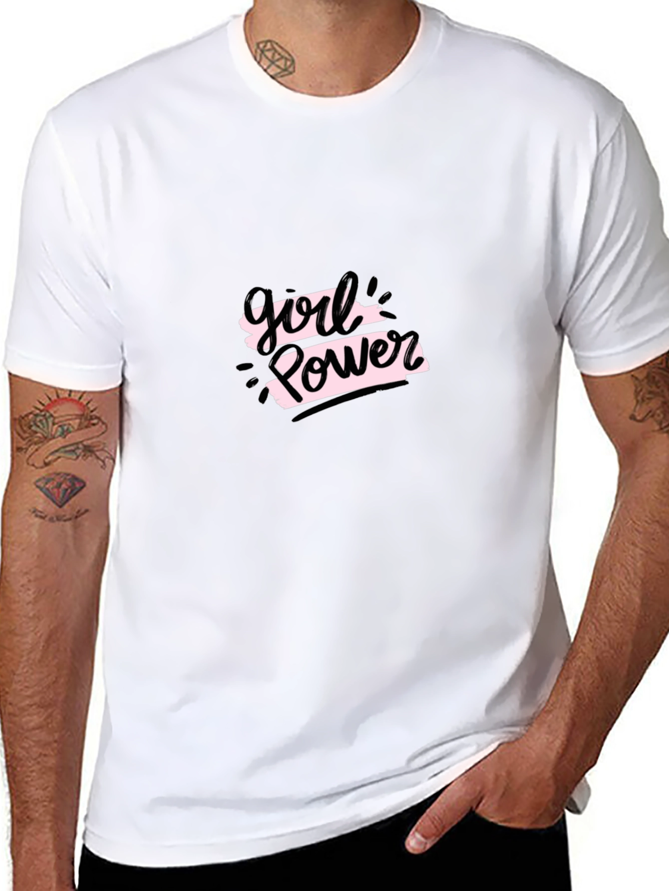 Girl Power Black Graphic Tee - Empowering Style