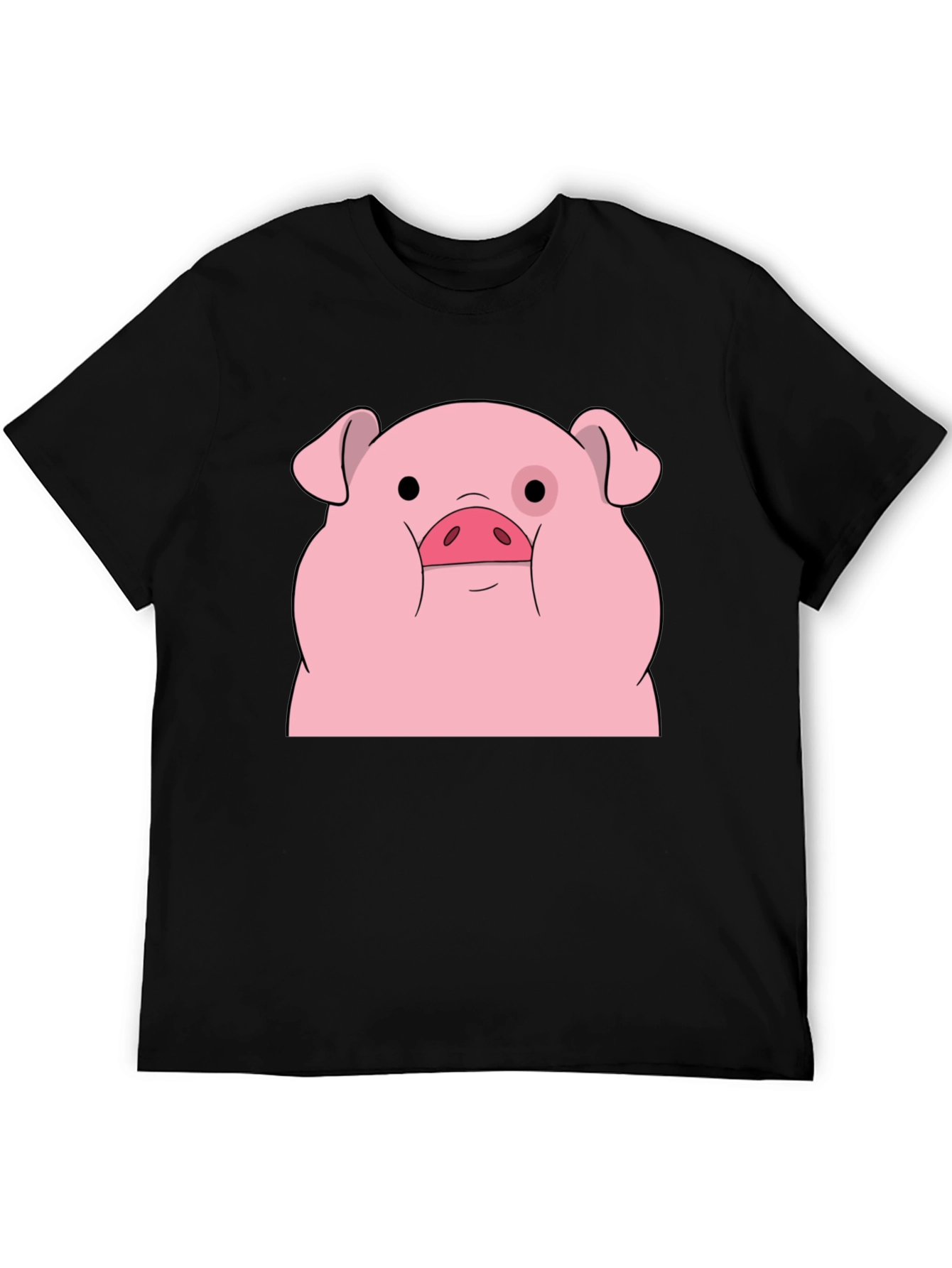 Waddles Pig Graphic Tee - Black Cotton T-Shirt