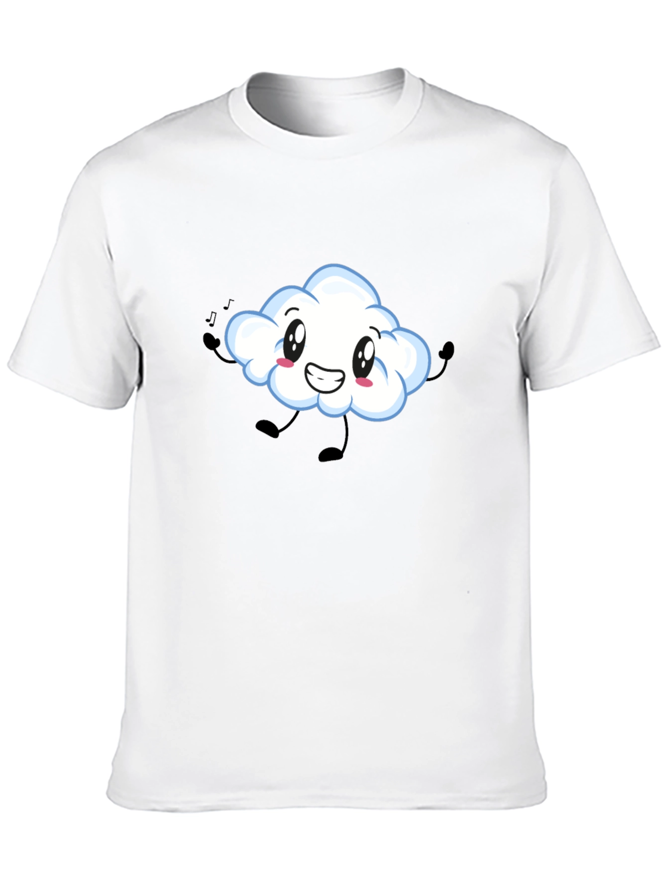 Cute Cloud Graphic Print Black T-Shirt
