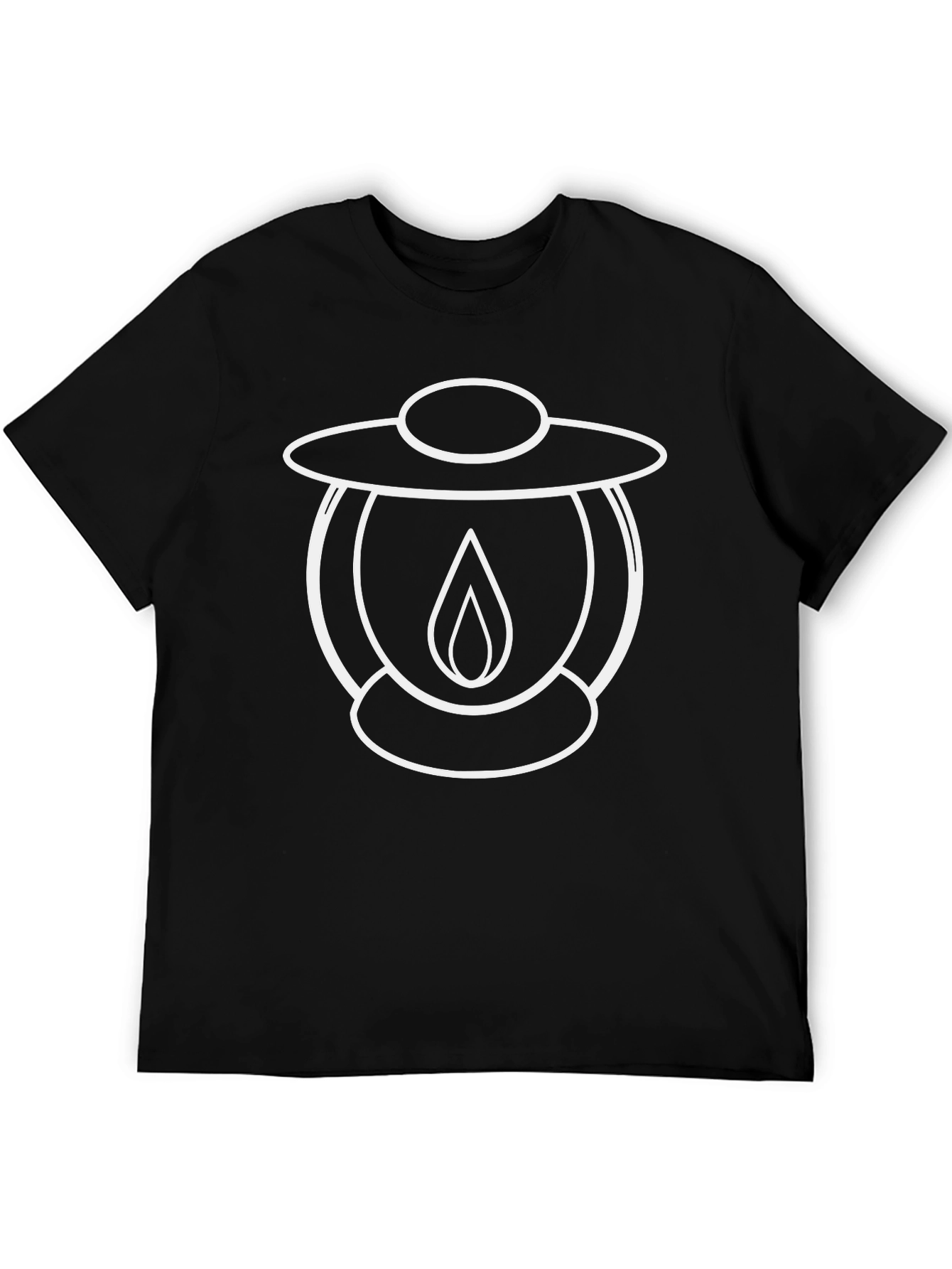 Lantern Graphic Tee - Black Cotton Casual T-Shirt