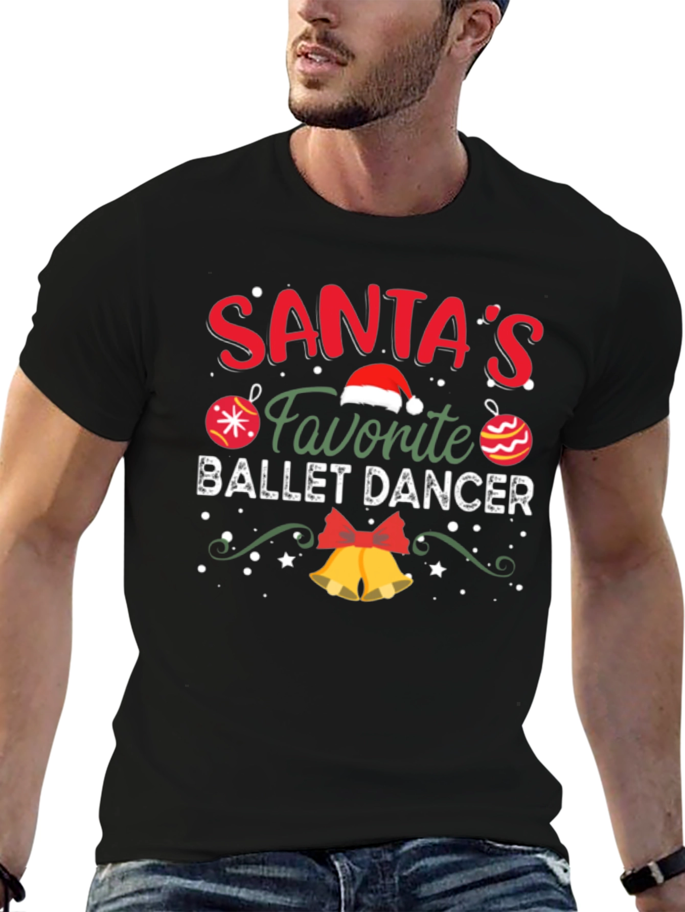 Santas Favorite Ballet Dancer Christmas T-Shirt