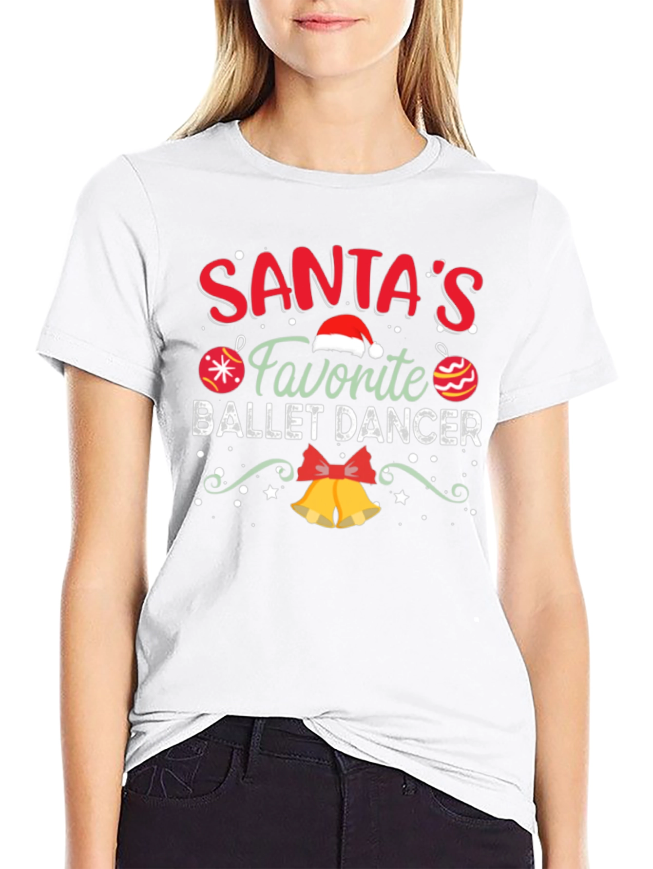 Santas Favorite Ballet Dancer Christmas T-Shirt