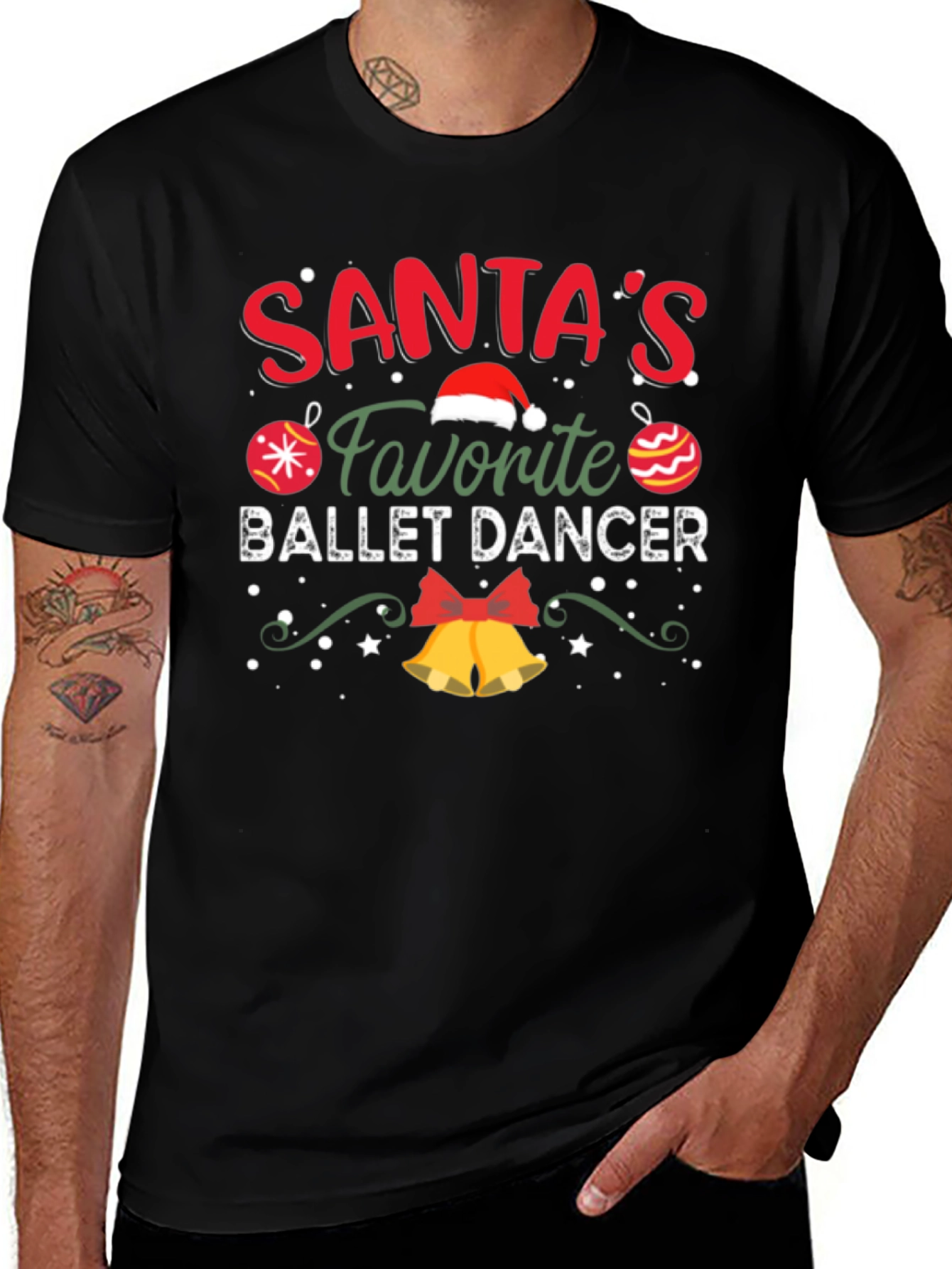 Santas Favorite Ballet Dancer Christmas T-Shirt