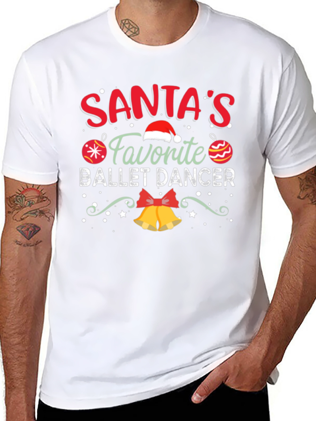 Santas Favorite Ballet Dancer Christmas T-Shirt