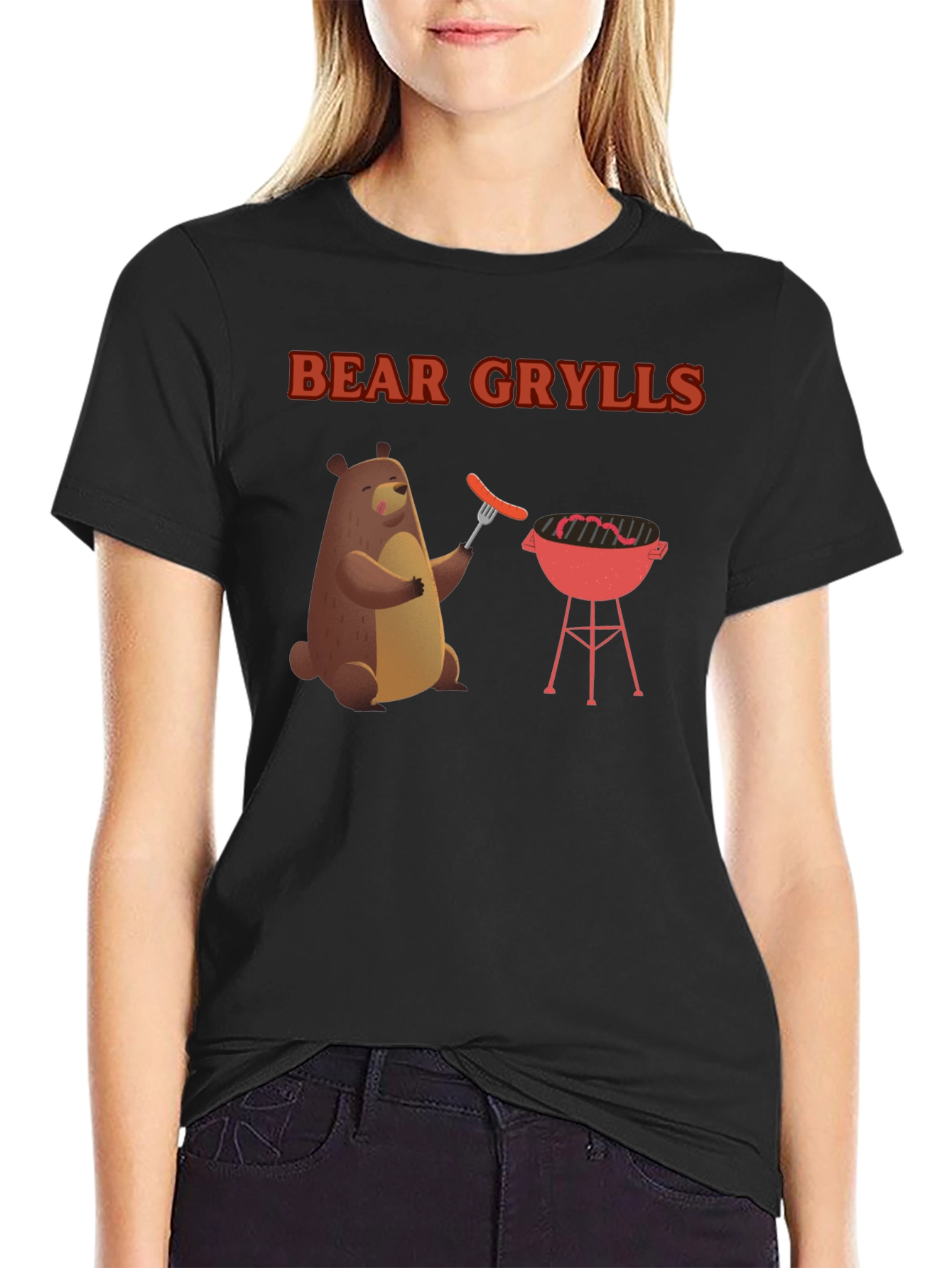 Bear Grylls BBQ T-Shirt - Novelty Grill Tee