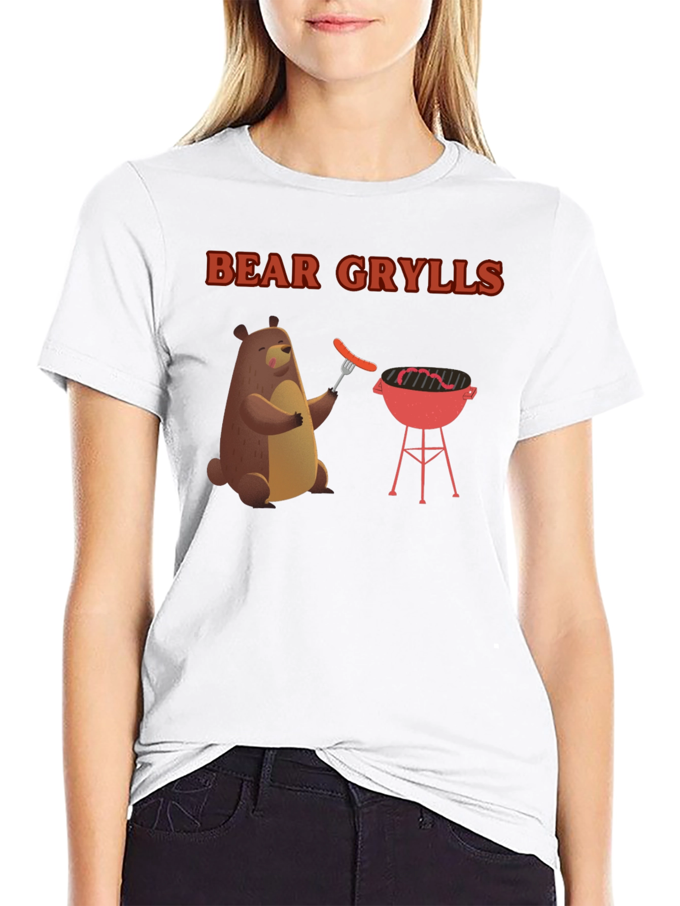 Bear Grylls BBQ T-Shirt - Novelty Grill Tee
