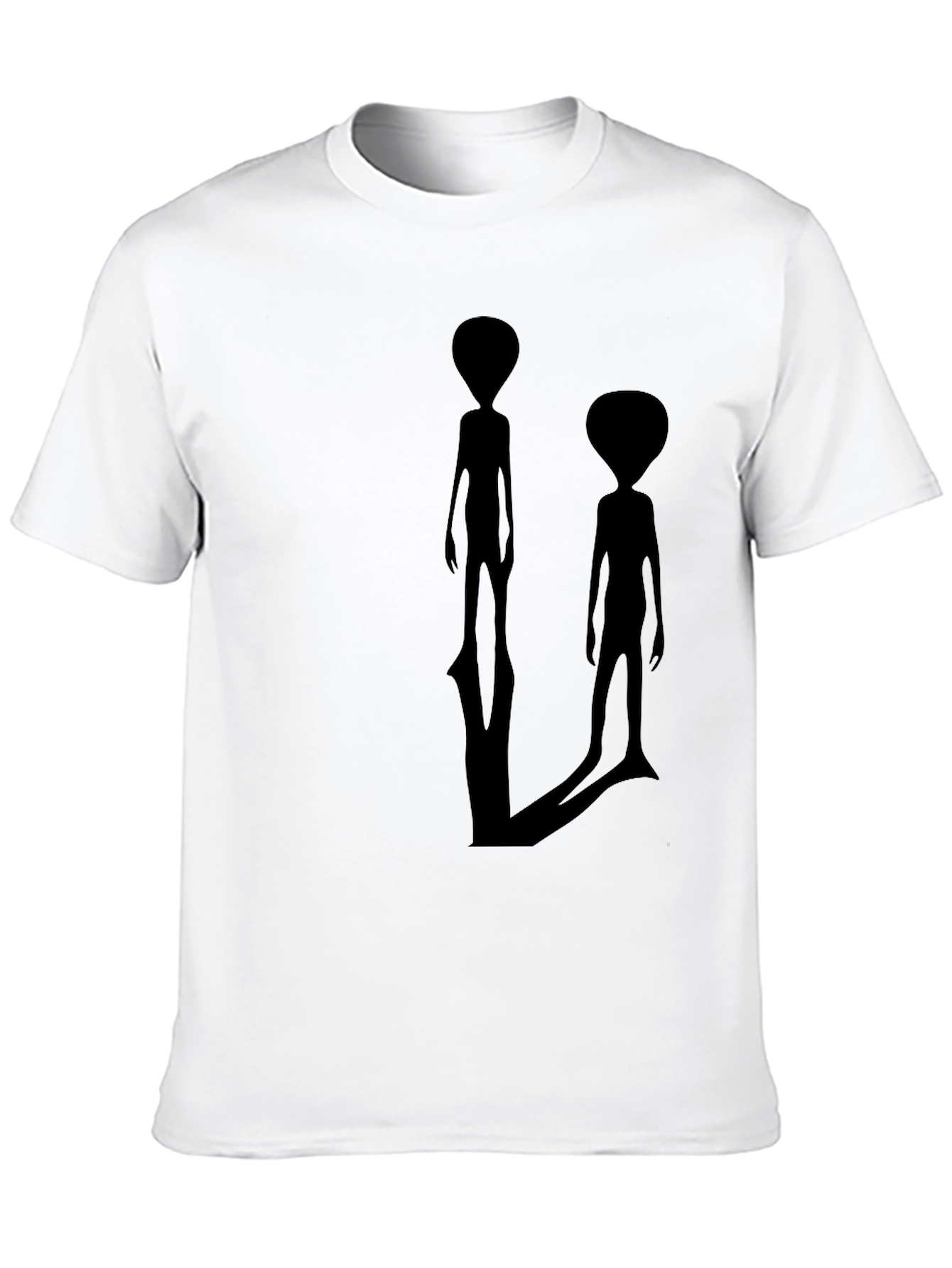 Alien Silhouette Graphic Tee - Black Crew Neck
