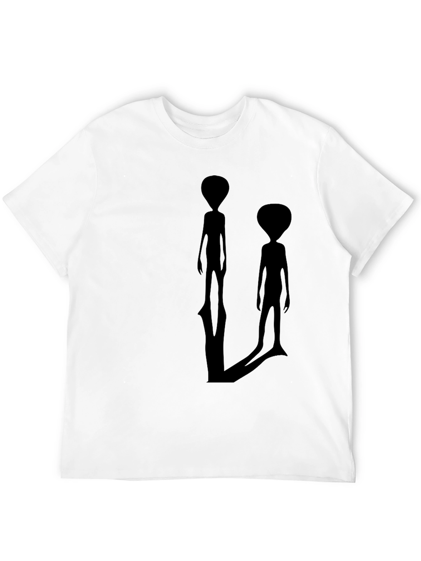 Alien Silhouette Graphic Tee - Black Crew Neck