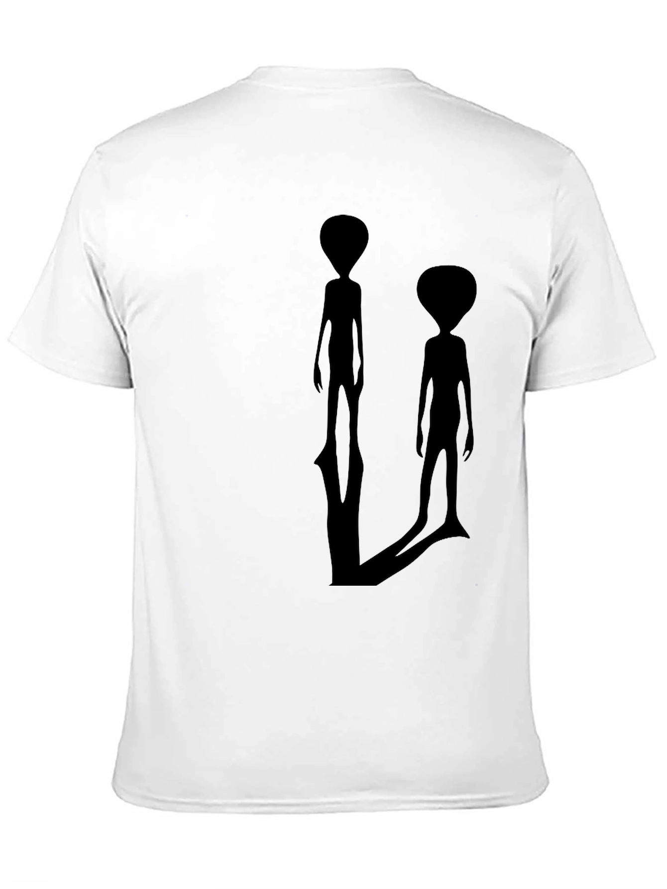 Alien Silhouette Graphic Tee - Black Crew Neck