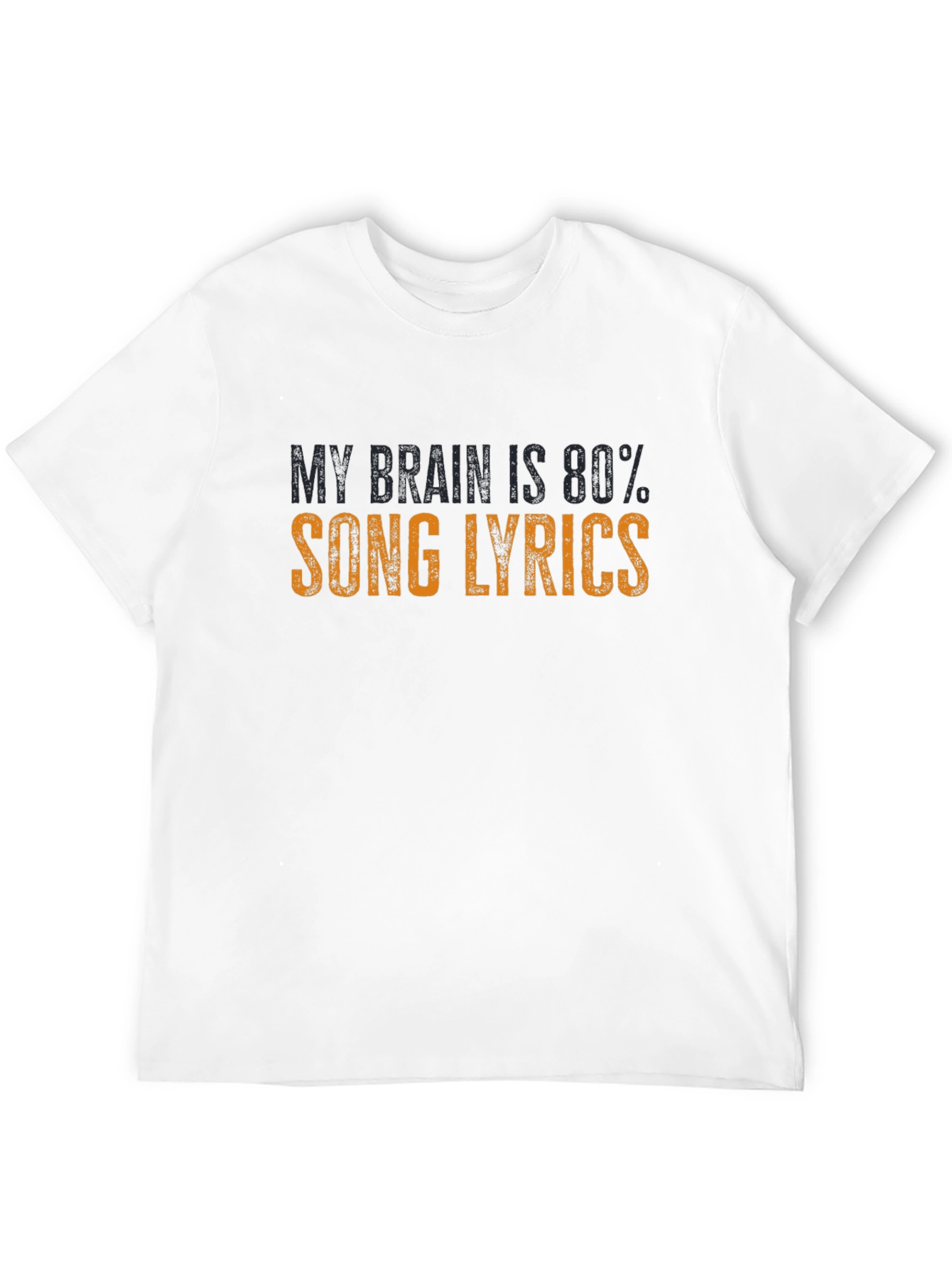 Song Lyrics Brain T-Shirt - Black Cotton Tee