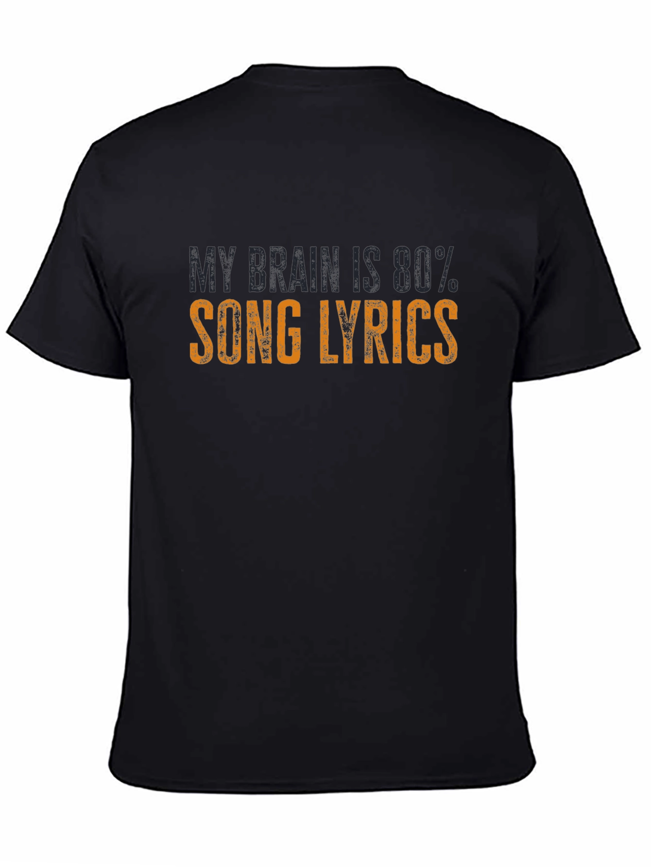Song Lyrics Brain T-Shirt - Black Cotton Tee