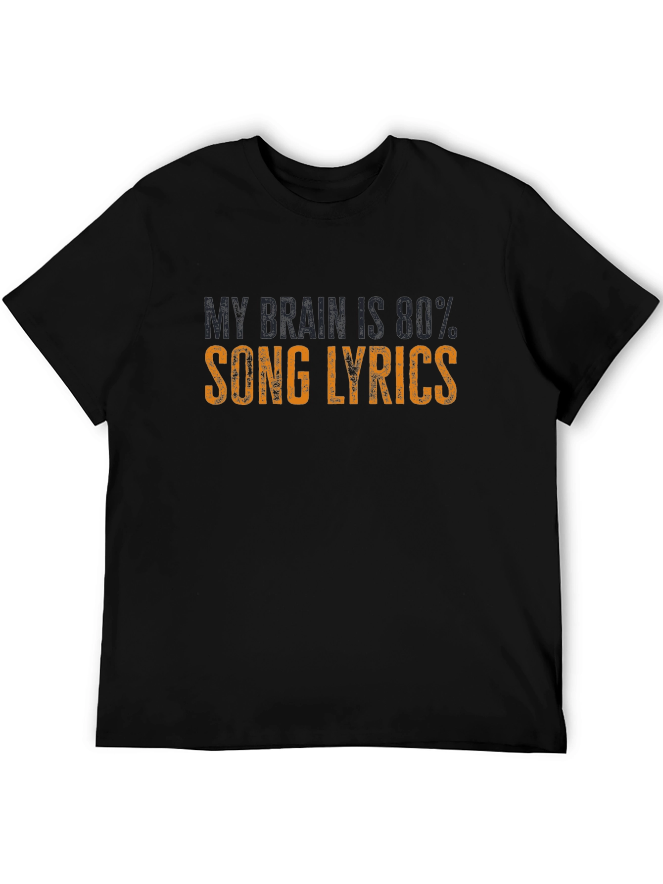 Song Lyrics Brain T-Shirt - Black Cotton Tee