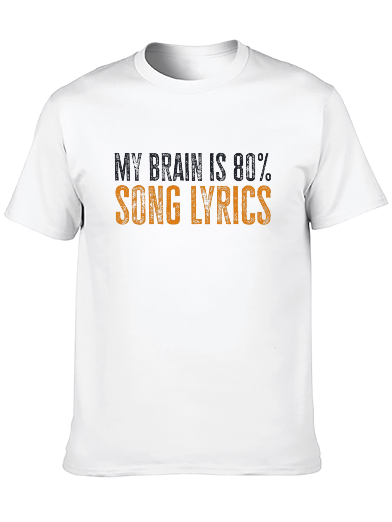 Song Lyrics Brain T-Shirt - Black Cotton Tee