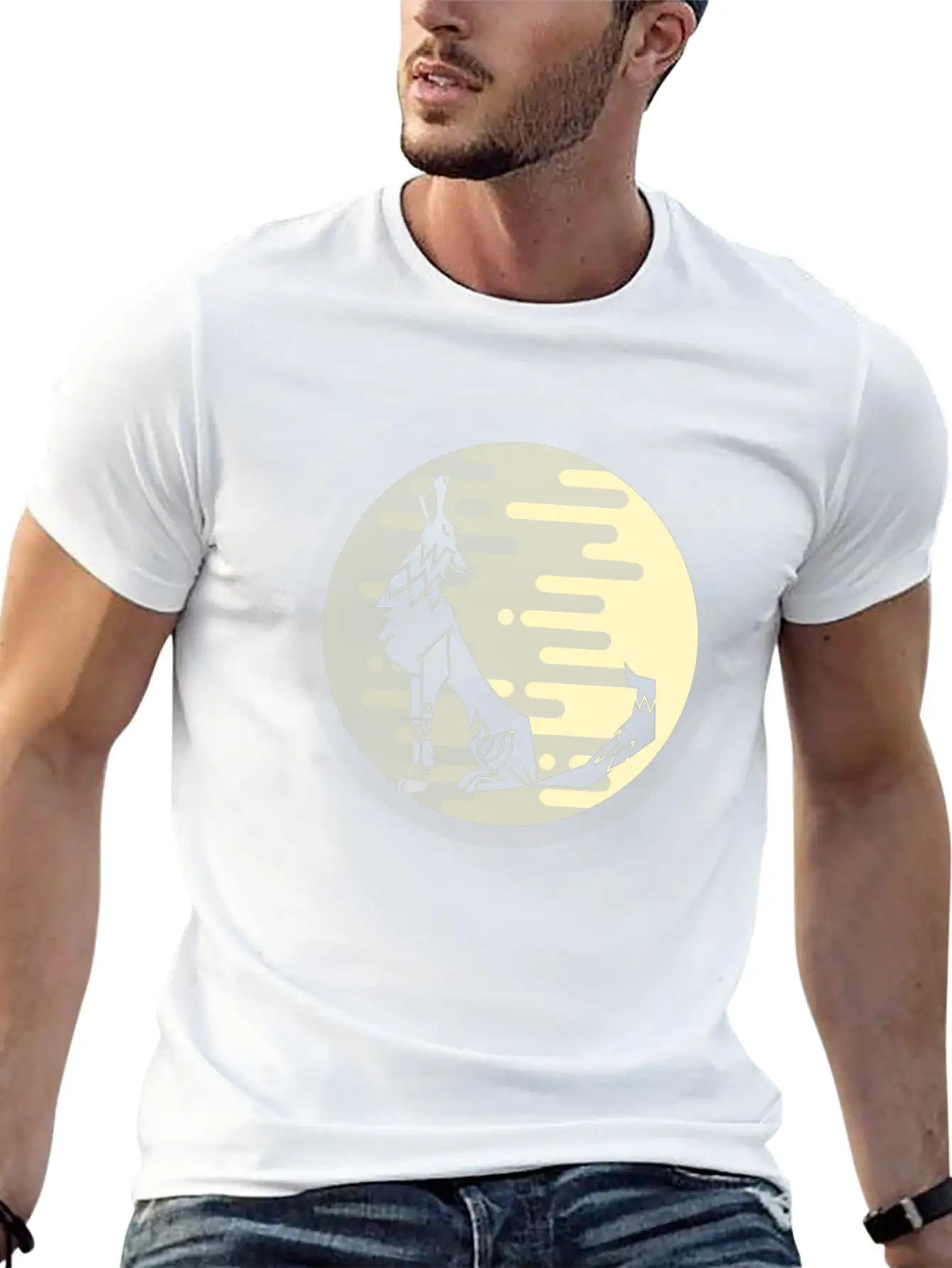 Full Moon Wolf Unisex Casual T-Shirt – Clean Design For Daily Comfort
