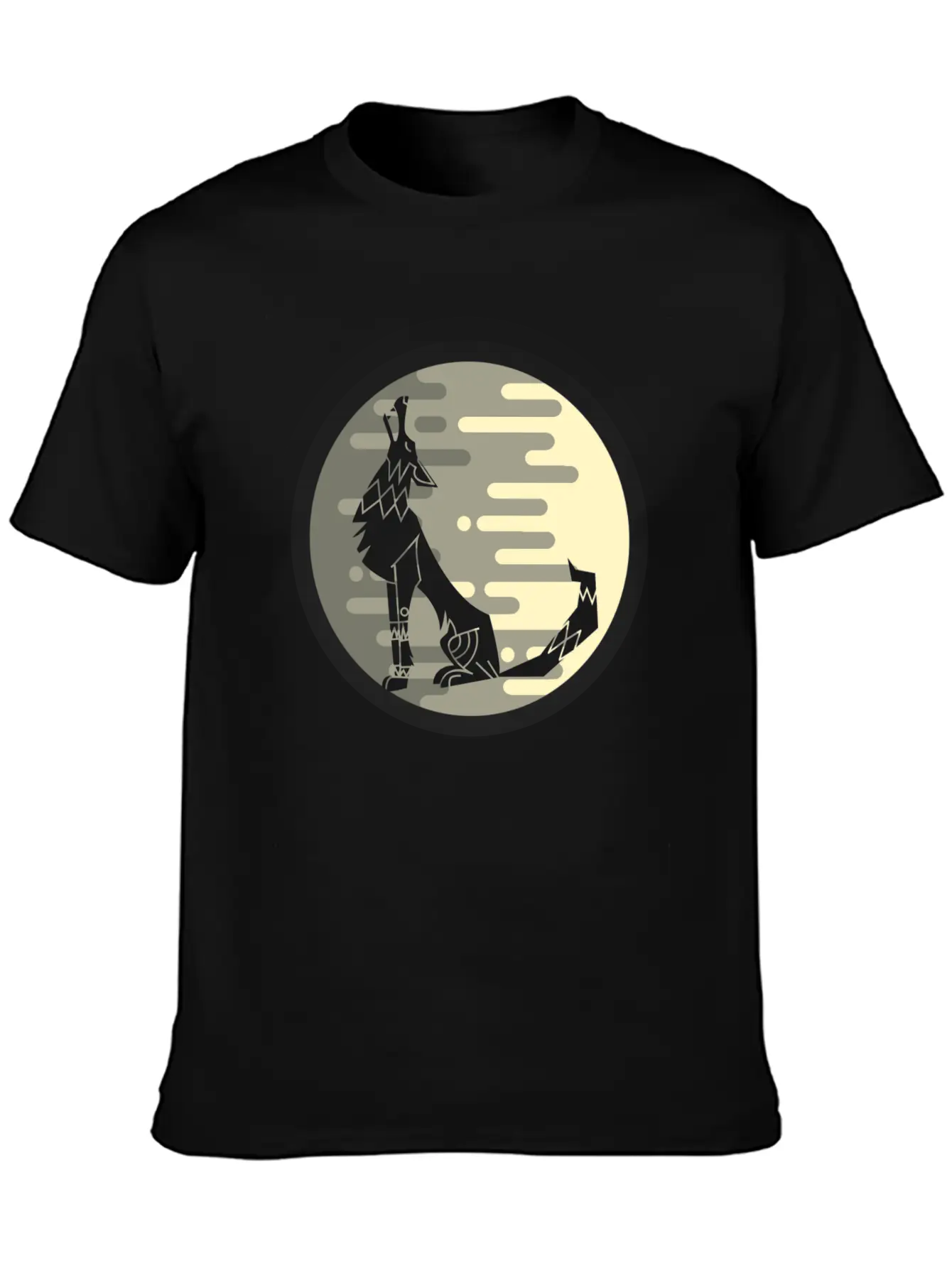 Full Moon Wolf Unisex Casual T-Shirt – Clean Design For Daily Comfort