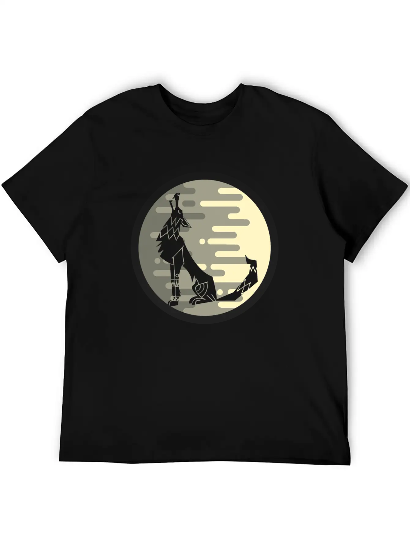 Full Moon Wolf Unisex Casual T-Shirt – Clean Design For Daily Comfort