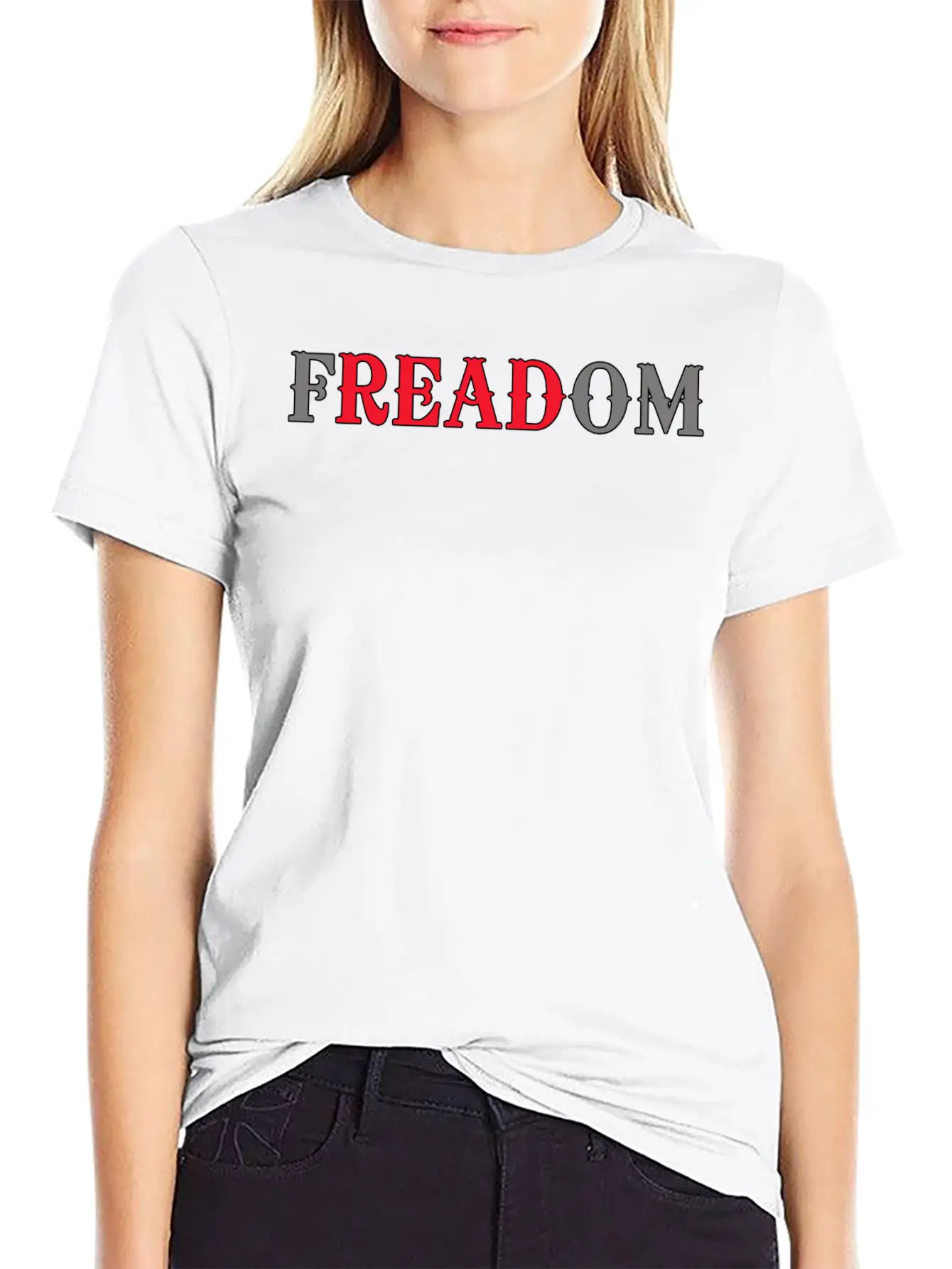 Funny Bookworm - Freadom - Reading Learning Humor Unisex Casual T-Shirt – Clean Design For Daily Comfort