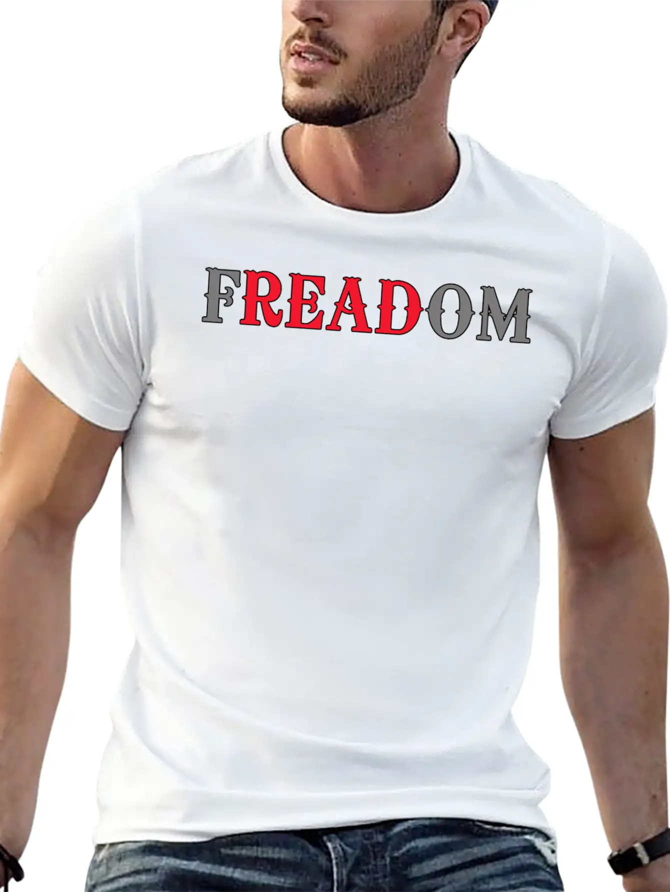 Funny Bookworm - Freadom - Reading Learning Humor Unisex Casual T-Shirt – Clean Design For Daily Comfort
