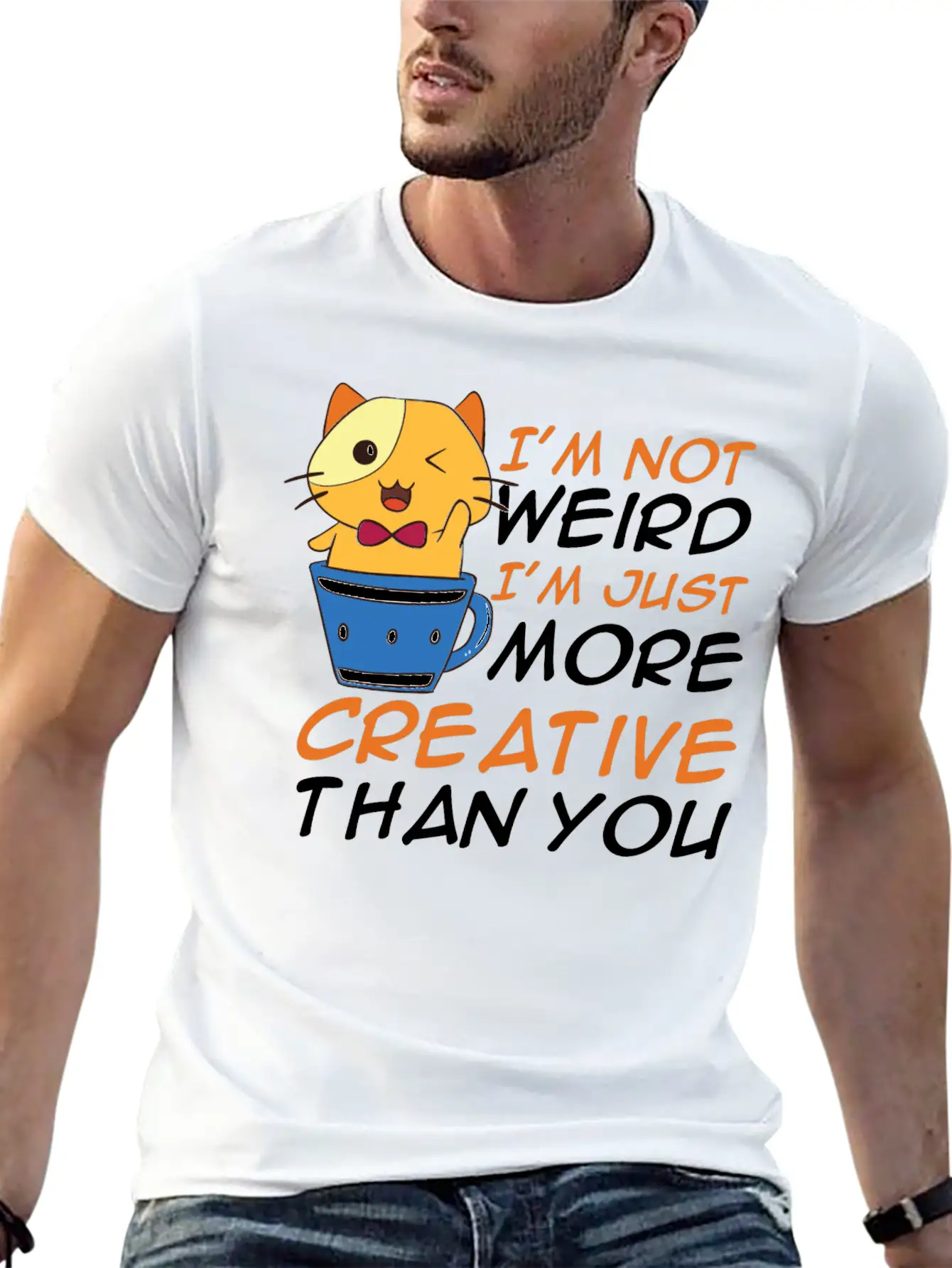 Funny I'm Not Weird I'm Creative Anime Unisex Casual T-Shirt – Clean Design For Daily Comfort