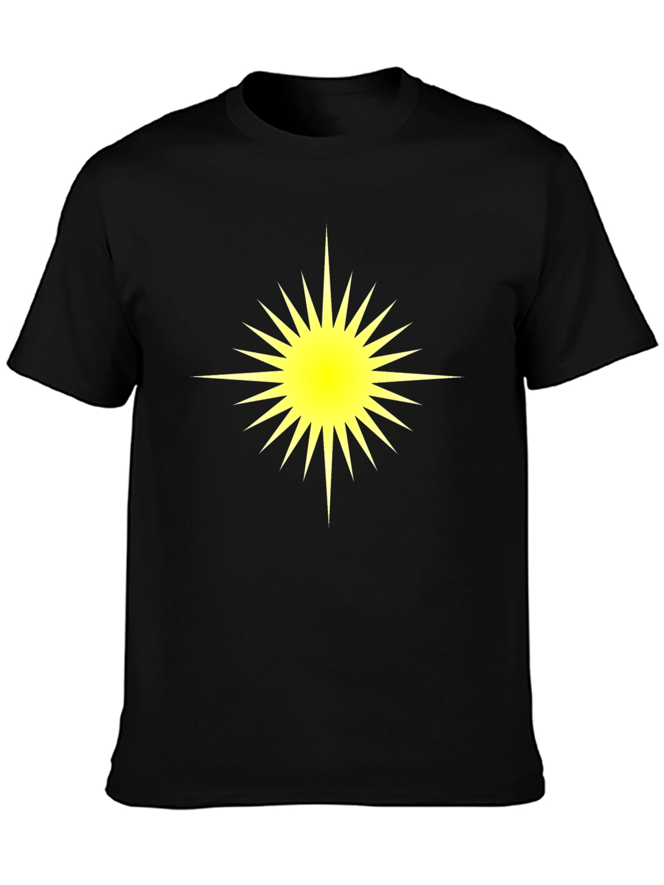 Radiant Starburst Graphic Tee - Bold Black Cotton Shirt