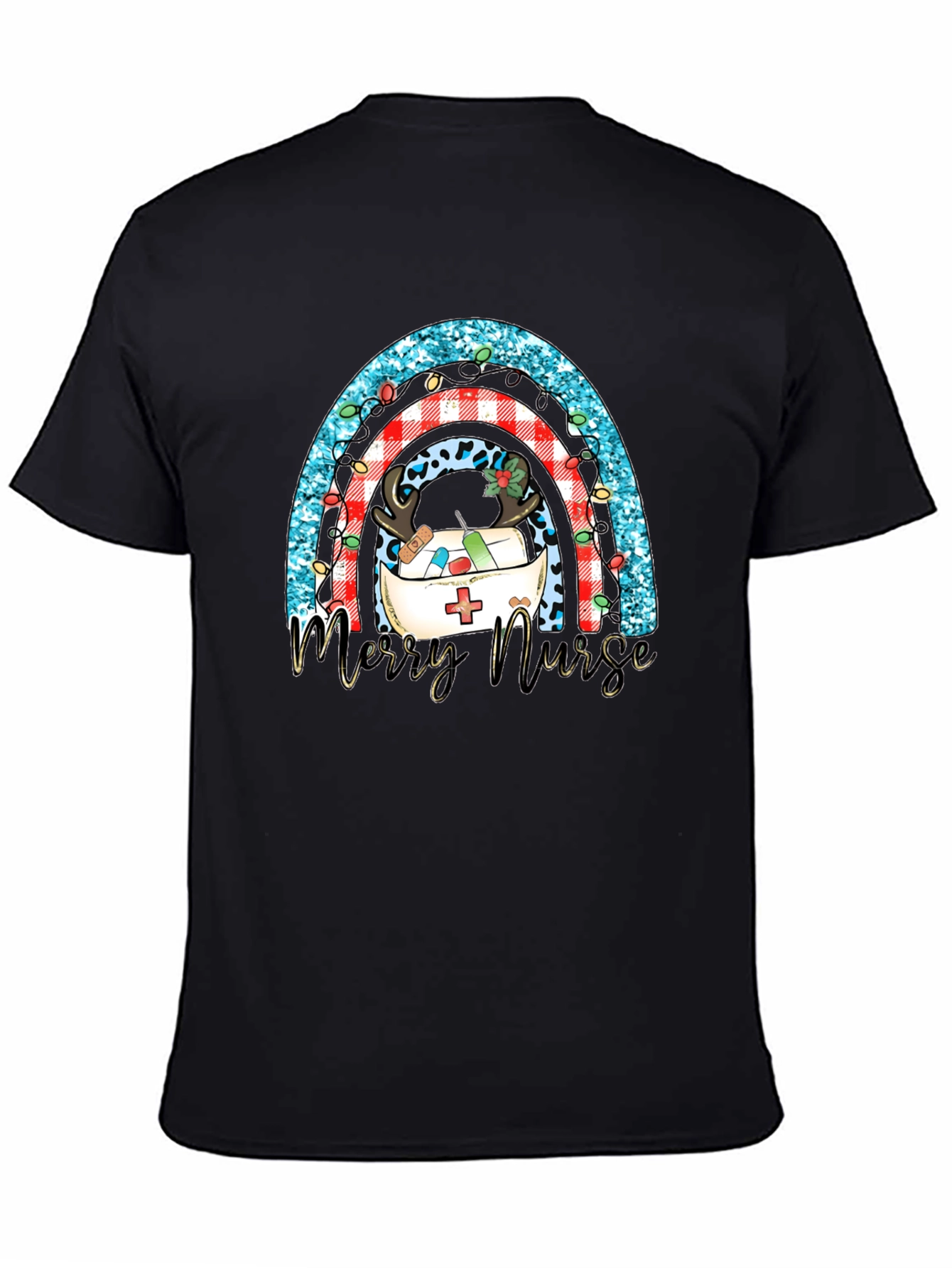 Merry Nurse Rainbow Christmas T-Shirt