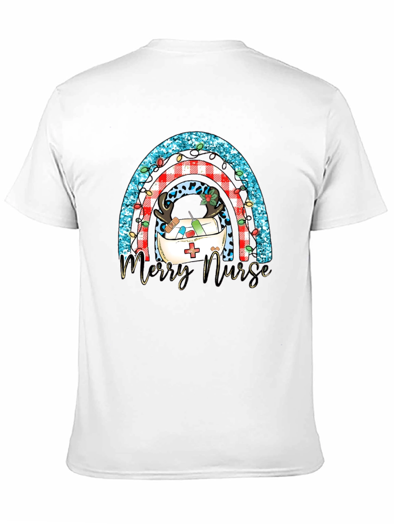 Merry Nurse Rainbow Christmas T-Shirt