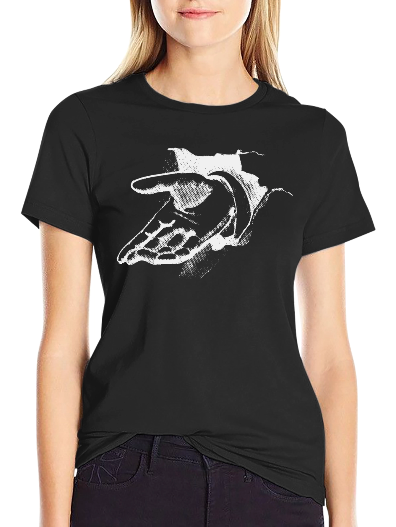Abstract Hand Graphic Black T-Shirt