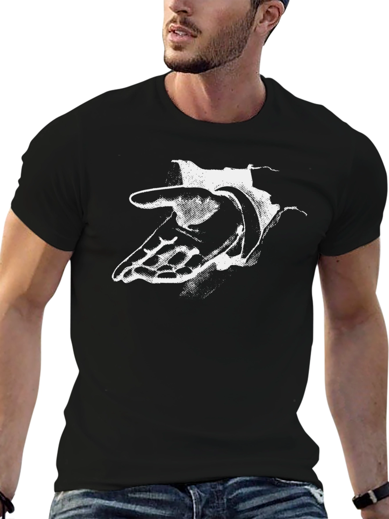Abstract Hand Graphic Black T-Shirt