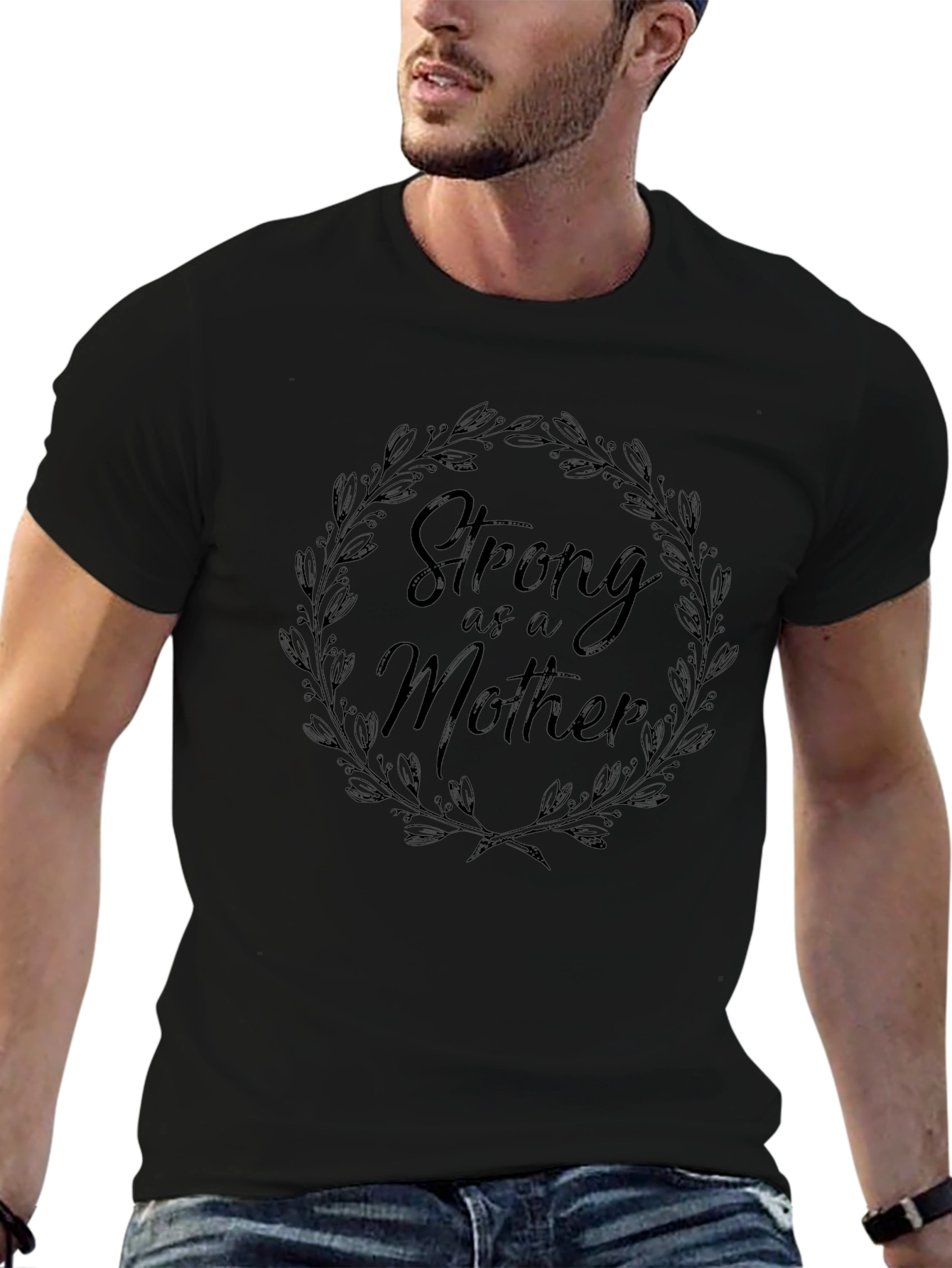 Strong as a Mother Black Graphic T-Shirt