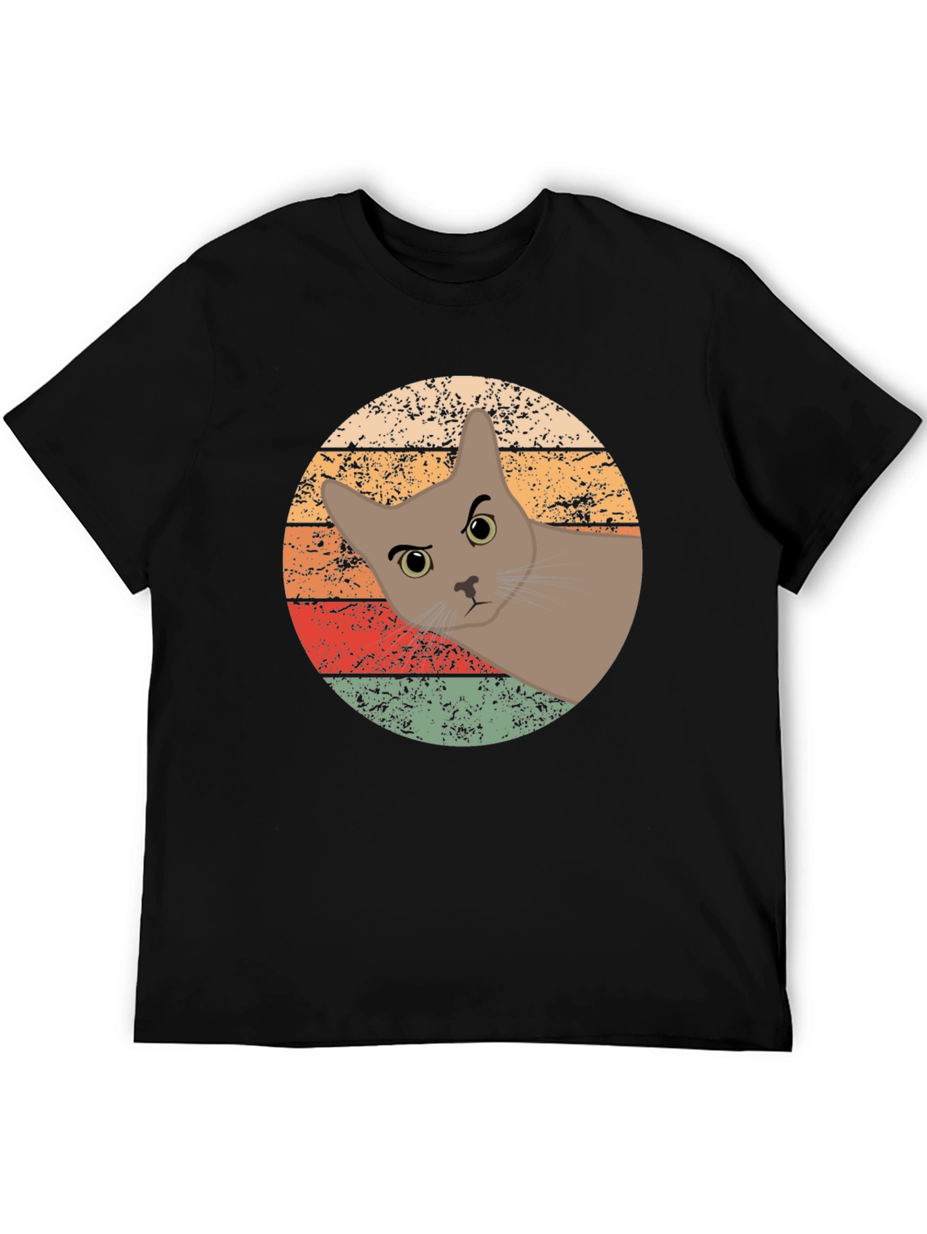 Retro Cat Graphic Tee - Unisex Black T-Shirt