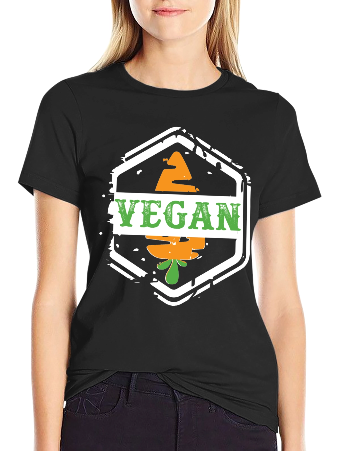 Vegan Carrot T-Shirt - Black Graphic Tee