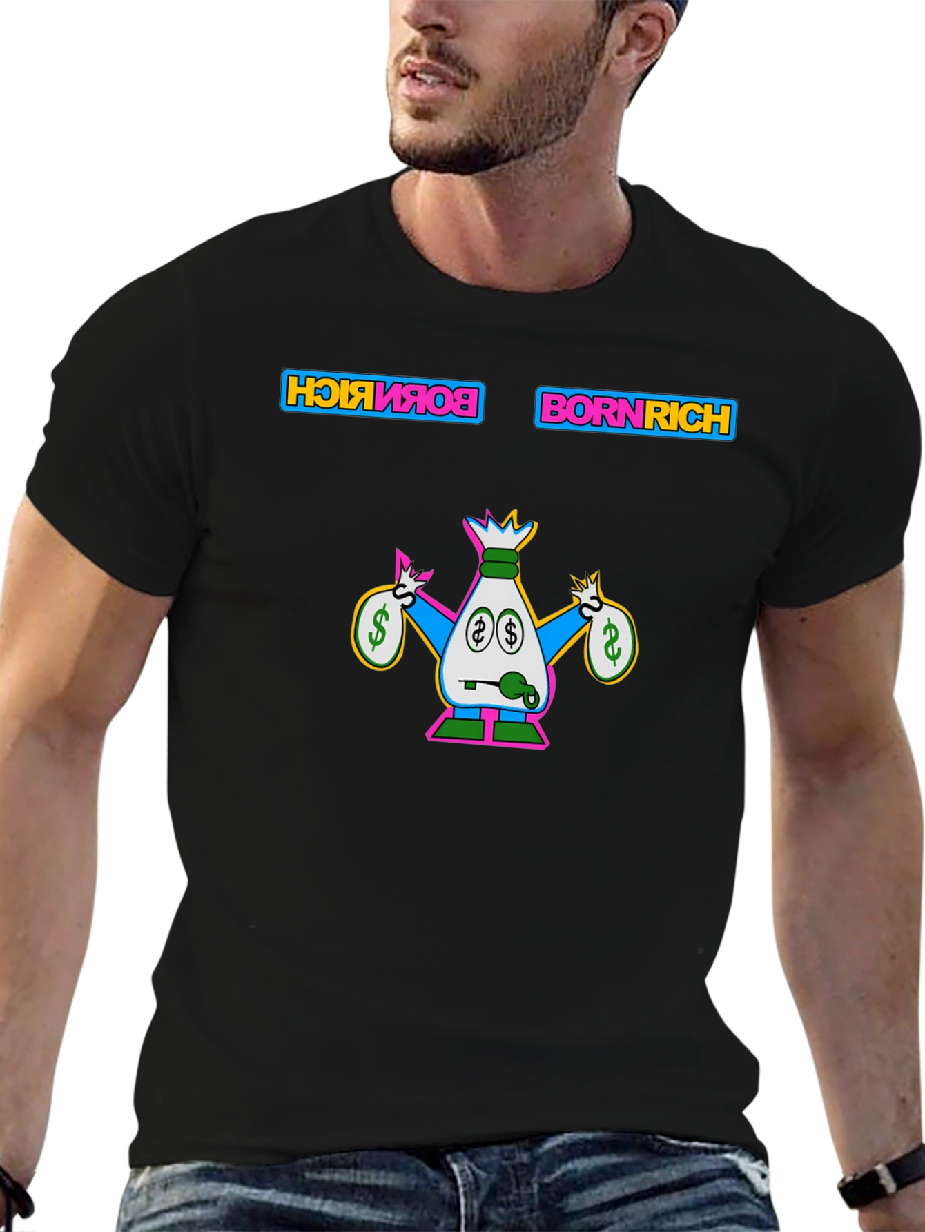 Born Rich Graphic Tee - Stylish Mens T-Shirt