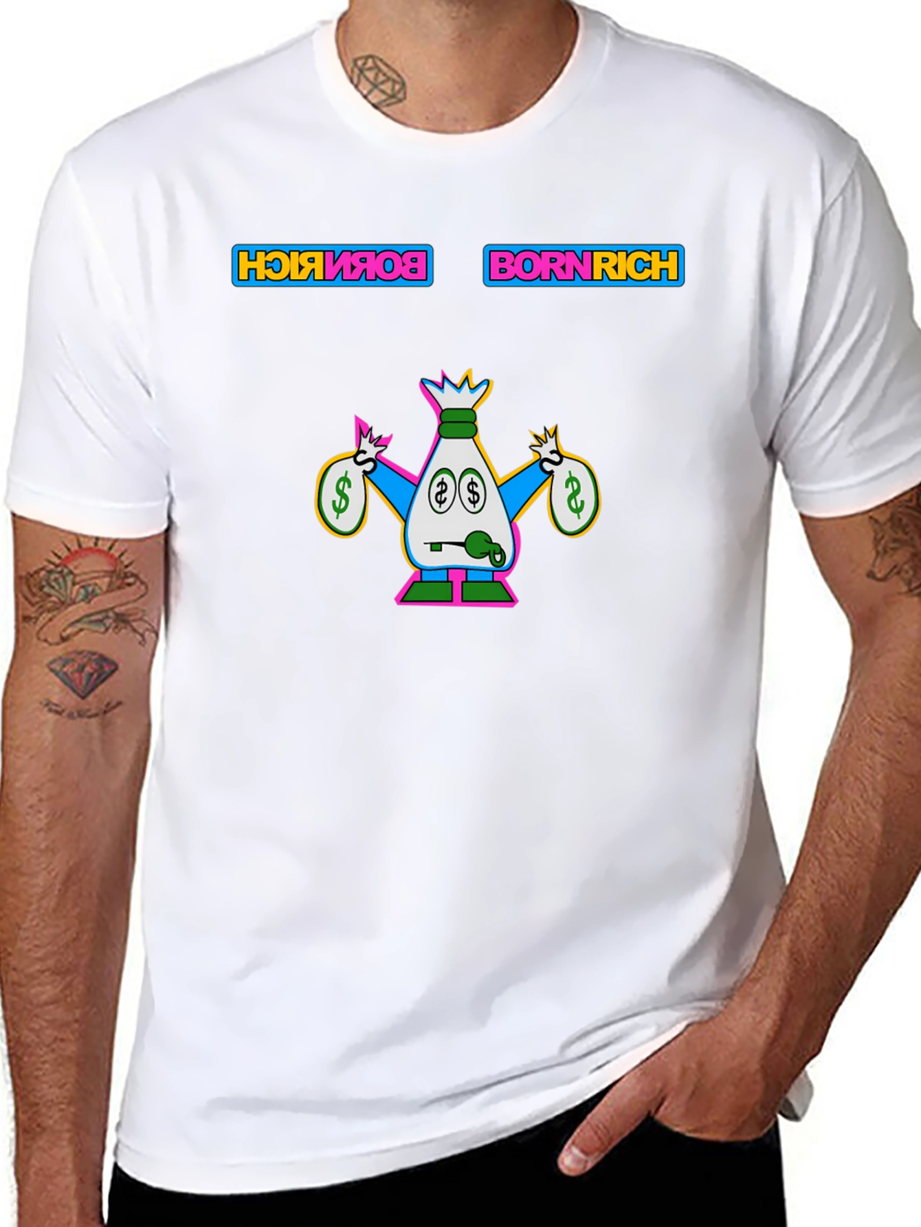 Born Rich Graphic Tee - Stylish Mens T-Shirt