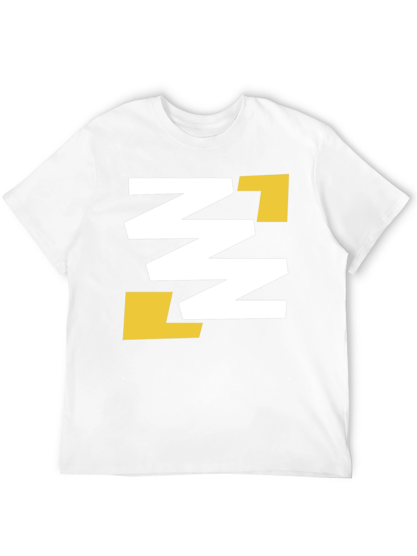 Abstract Geometric Tee - Black with White & Gold