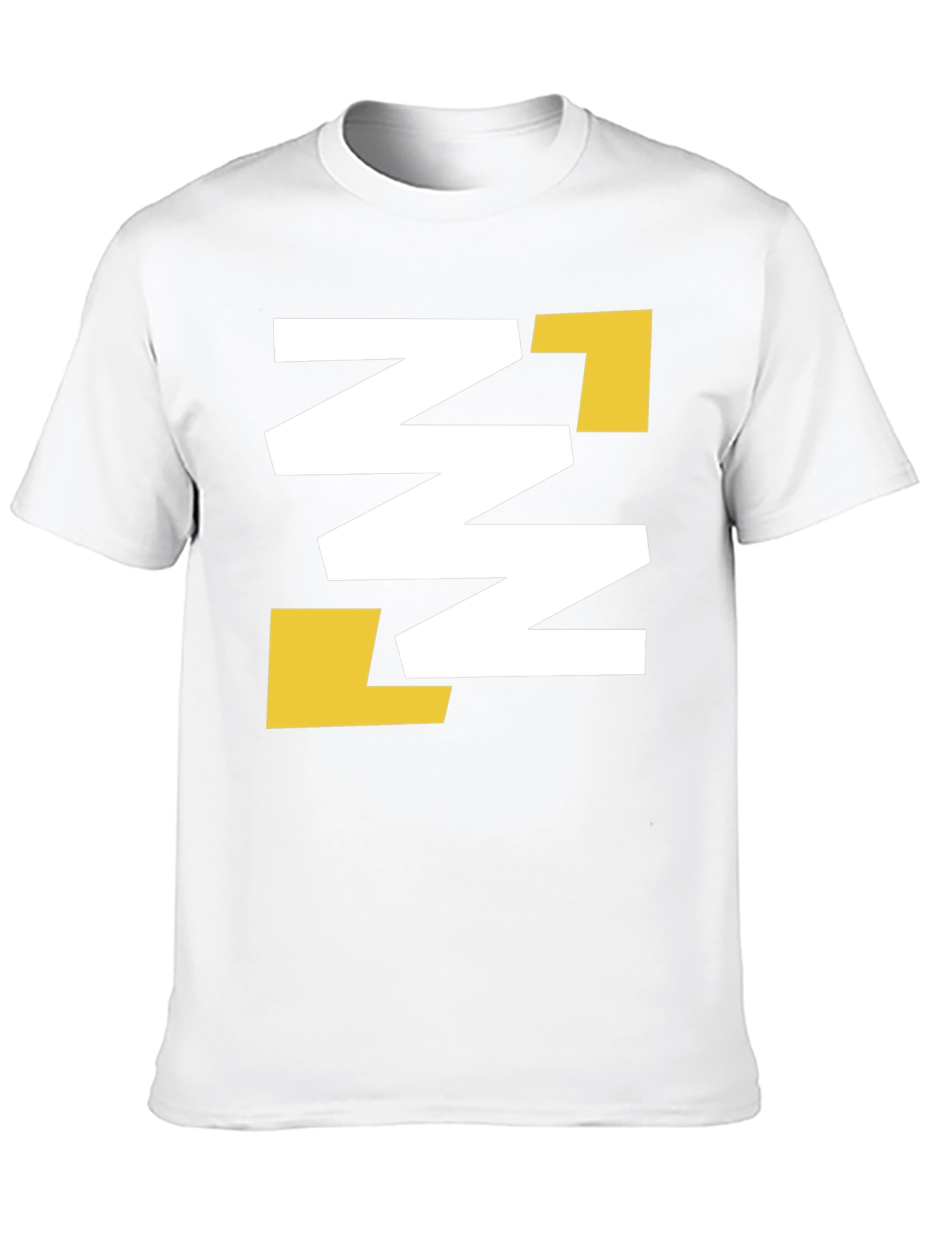 Abstract Geometric Tee - Black with White & Gold