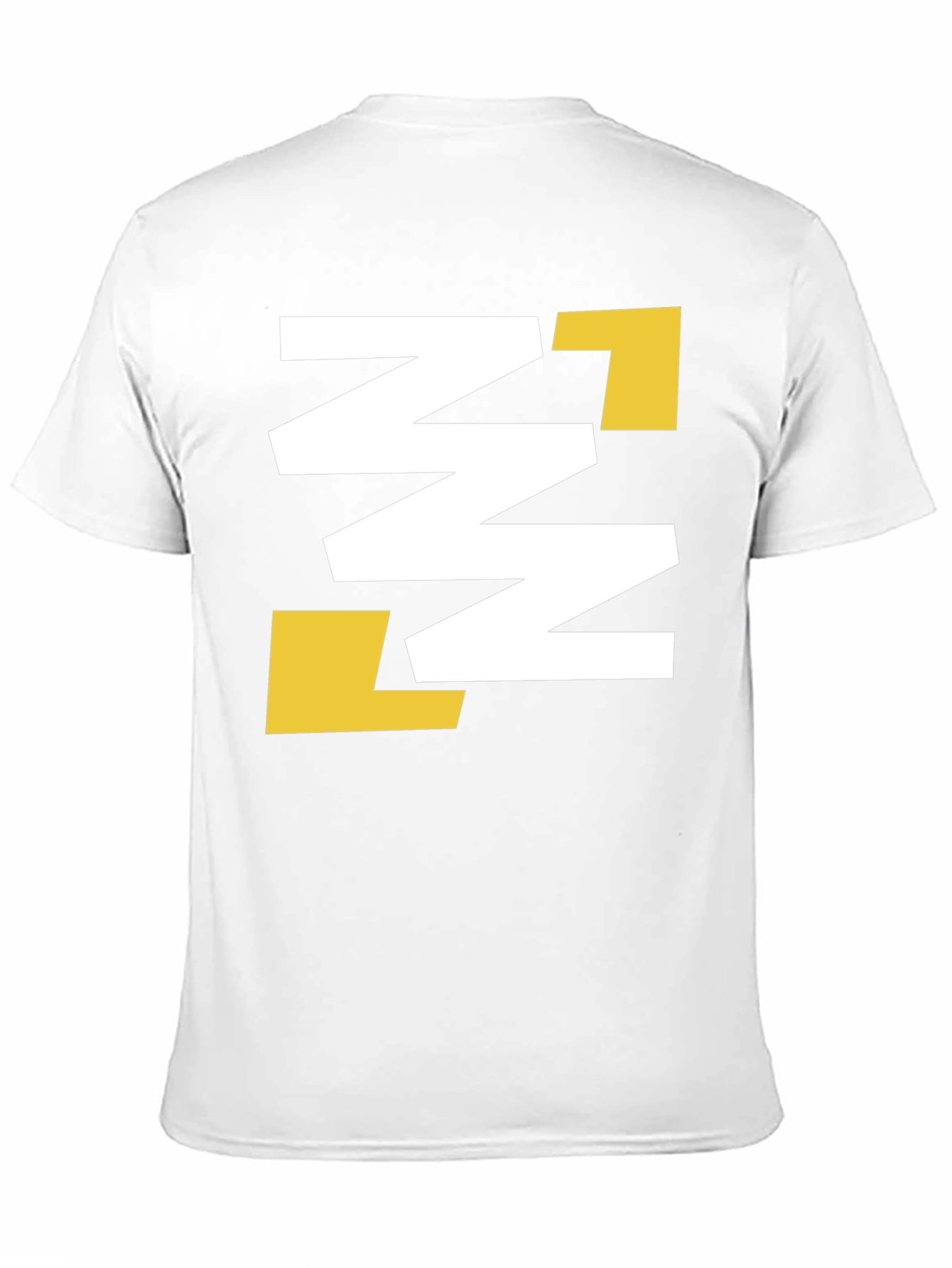 Abstract Geometric Tee - Black with White & Gold