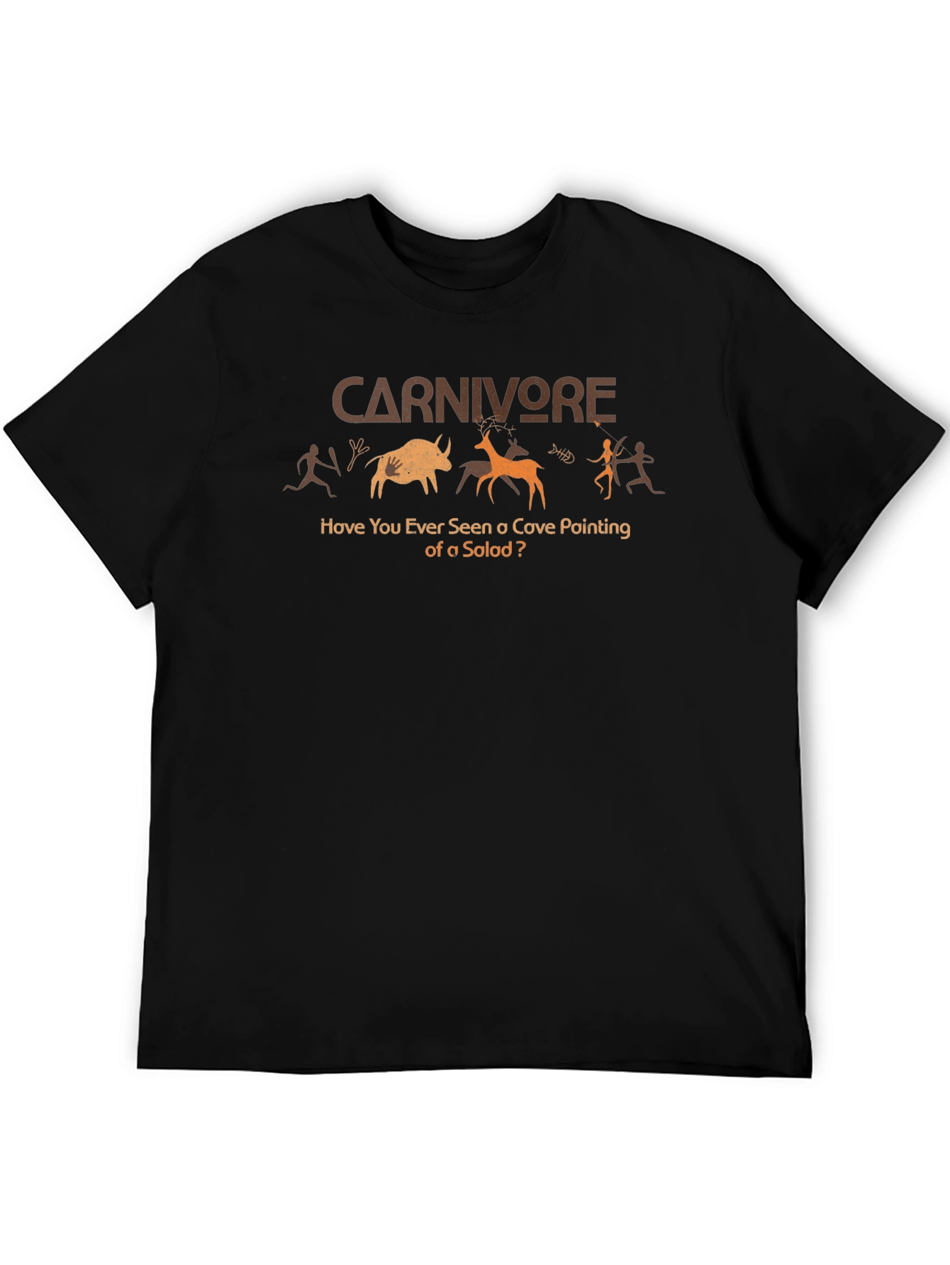 Carnivore Cave Painting Humor Graphic T-Shirt