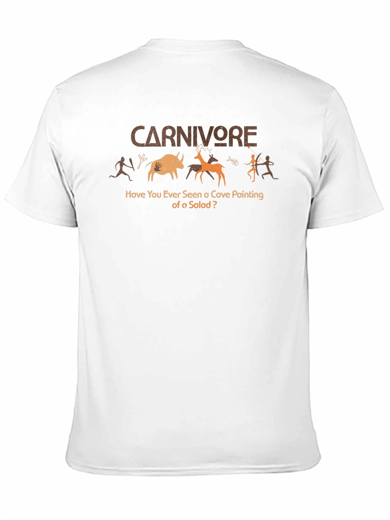 Carnivore Cave Painting Humor Graphic T-Shirt