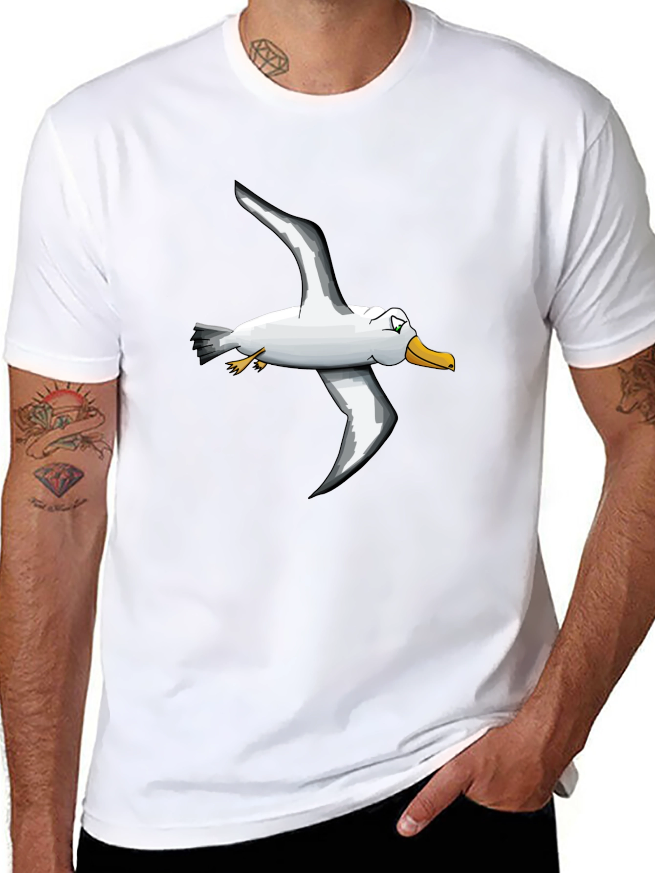 Seagull Graphic T-Shirt - Black Crew Neck Tee