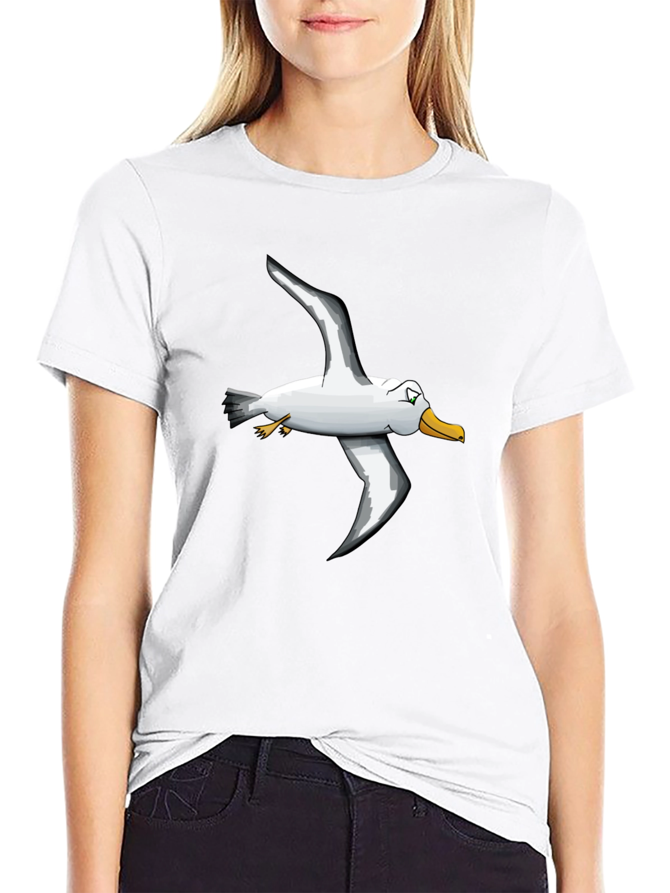 Seagull Graphic T-Shirt - Black Crew Neck Tee