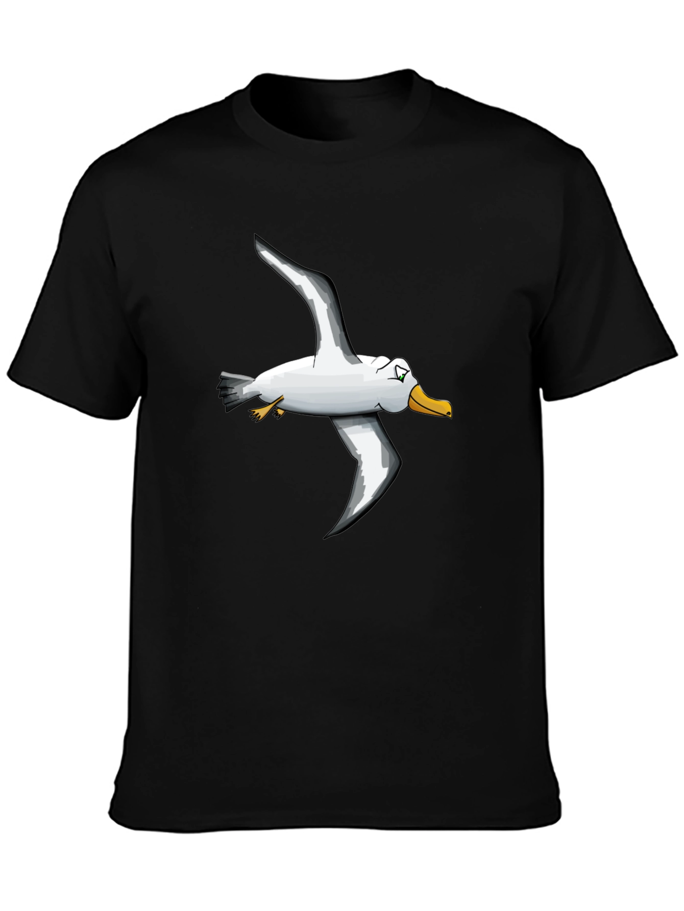 Seagull Graphic T-Shirt - Black Crew Neck Tee