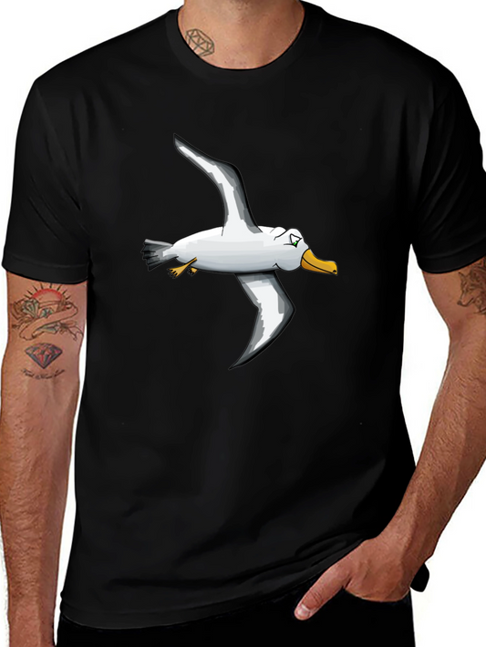 Seagull Graphic T-Shirt - Black Crew Neck Tee