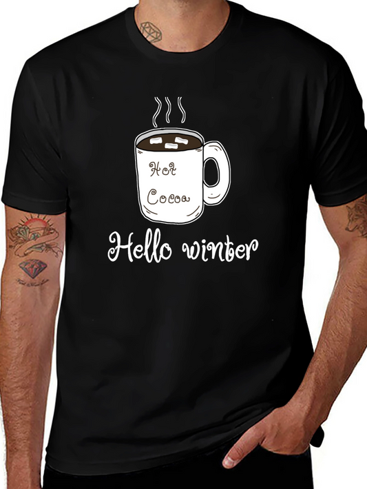 Hot Cocoa Hello Winter Graphic T-Shirt